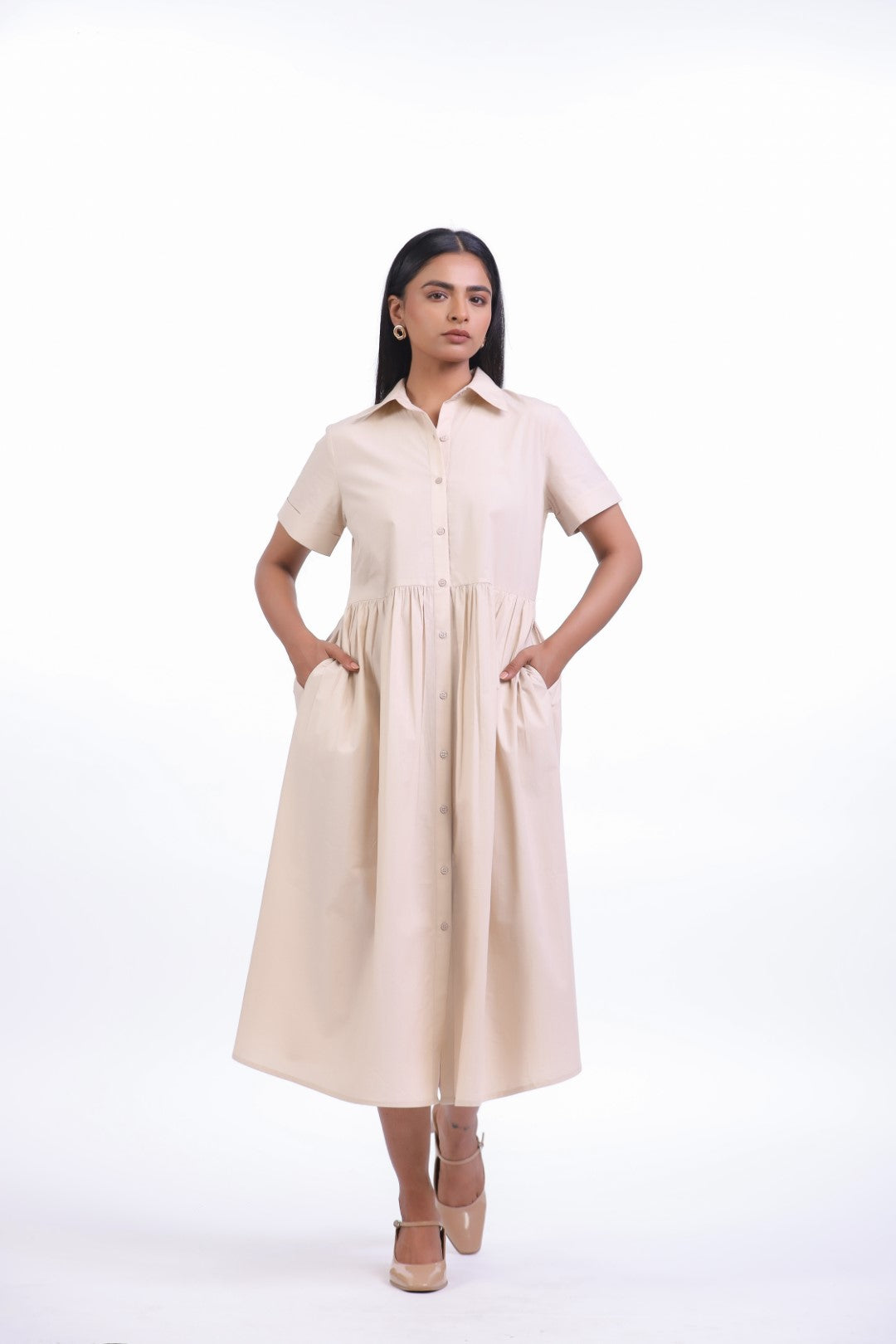 Women’s Beige Cotton Dress