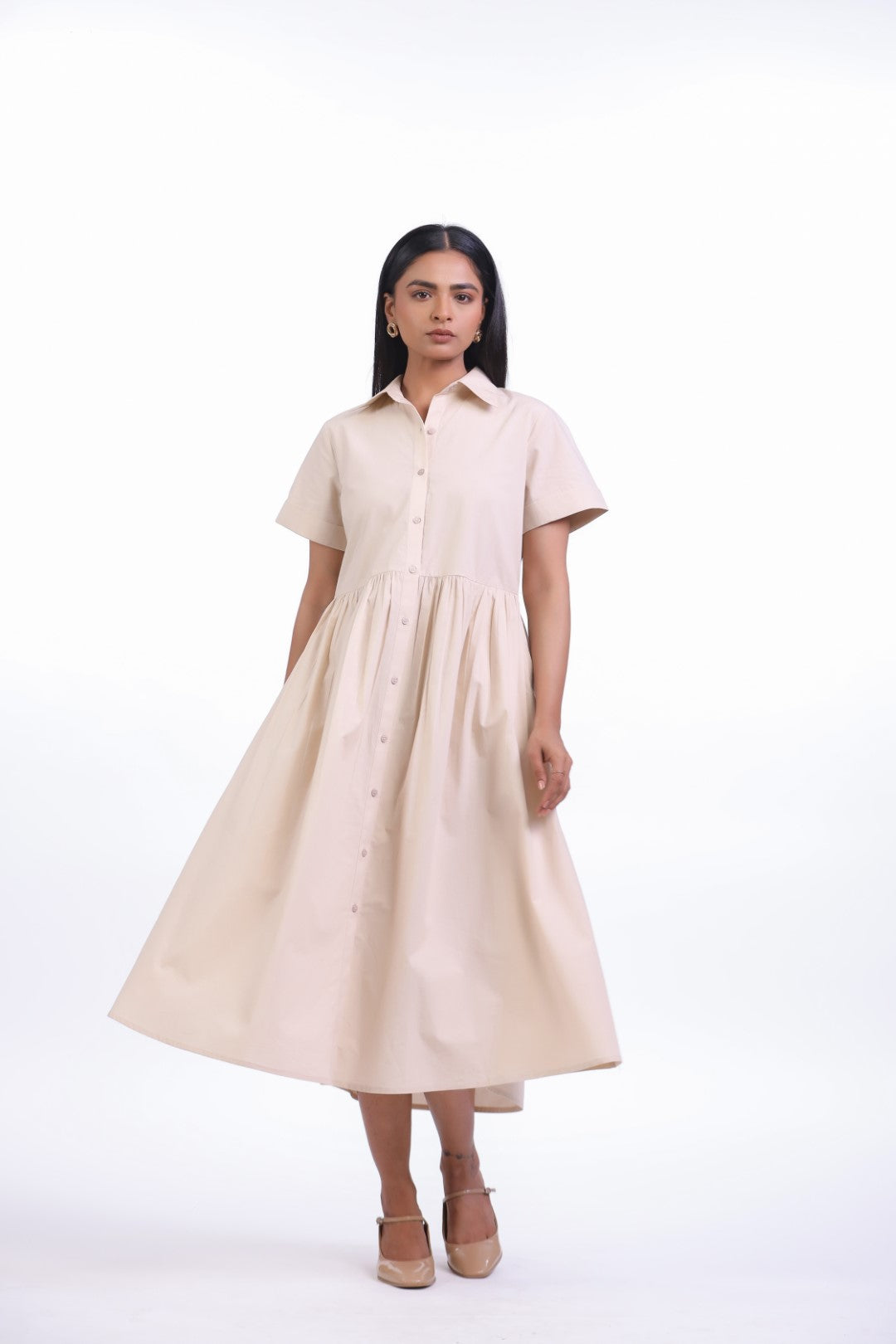 Women’s Beige Cotton Dress