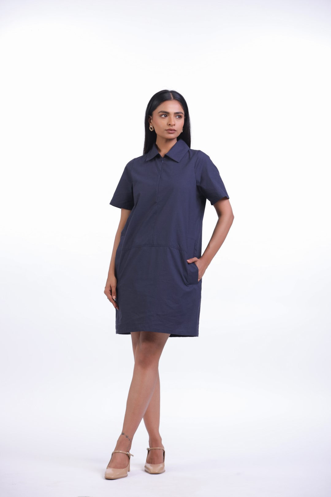Women’s Navy Blue Cotton Dress