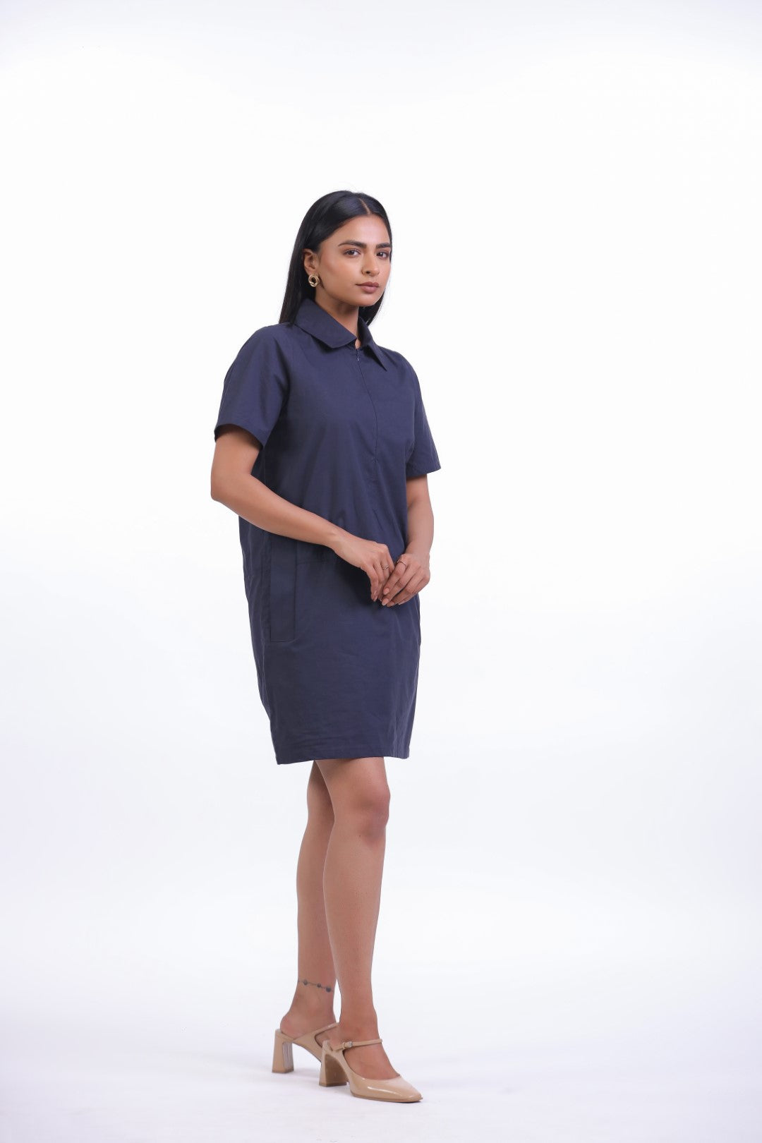 Women’s Navy Blue Cotton Dress