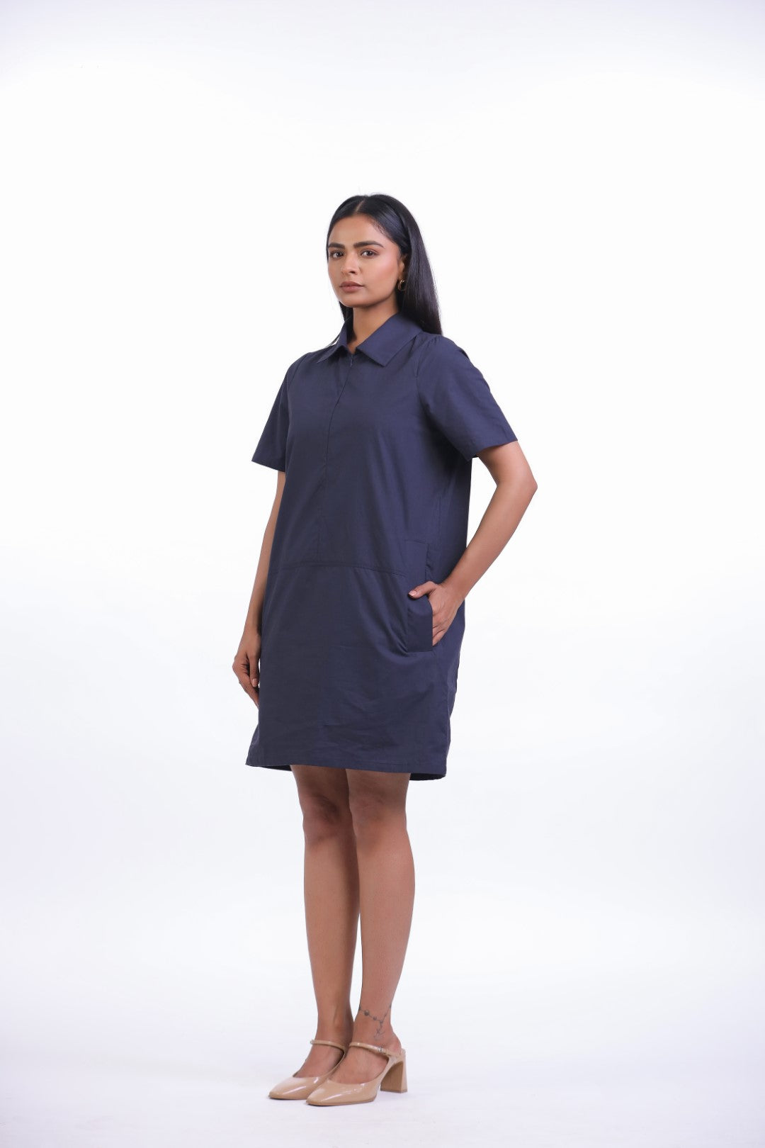 Women’s Navy Blue Cotton Dress