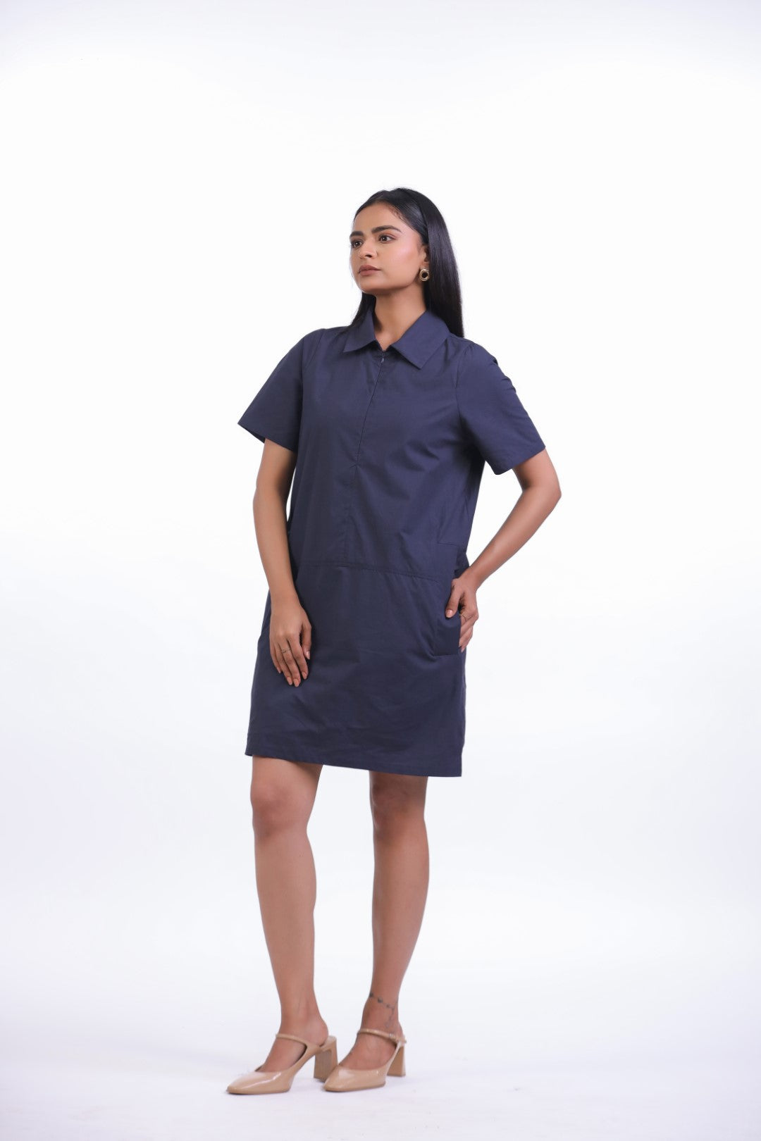Women’s Navy Blue Cotton Dress