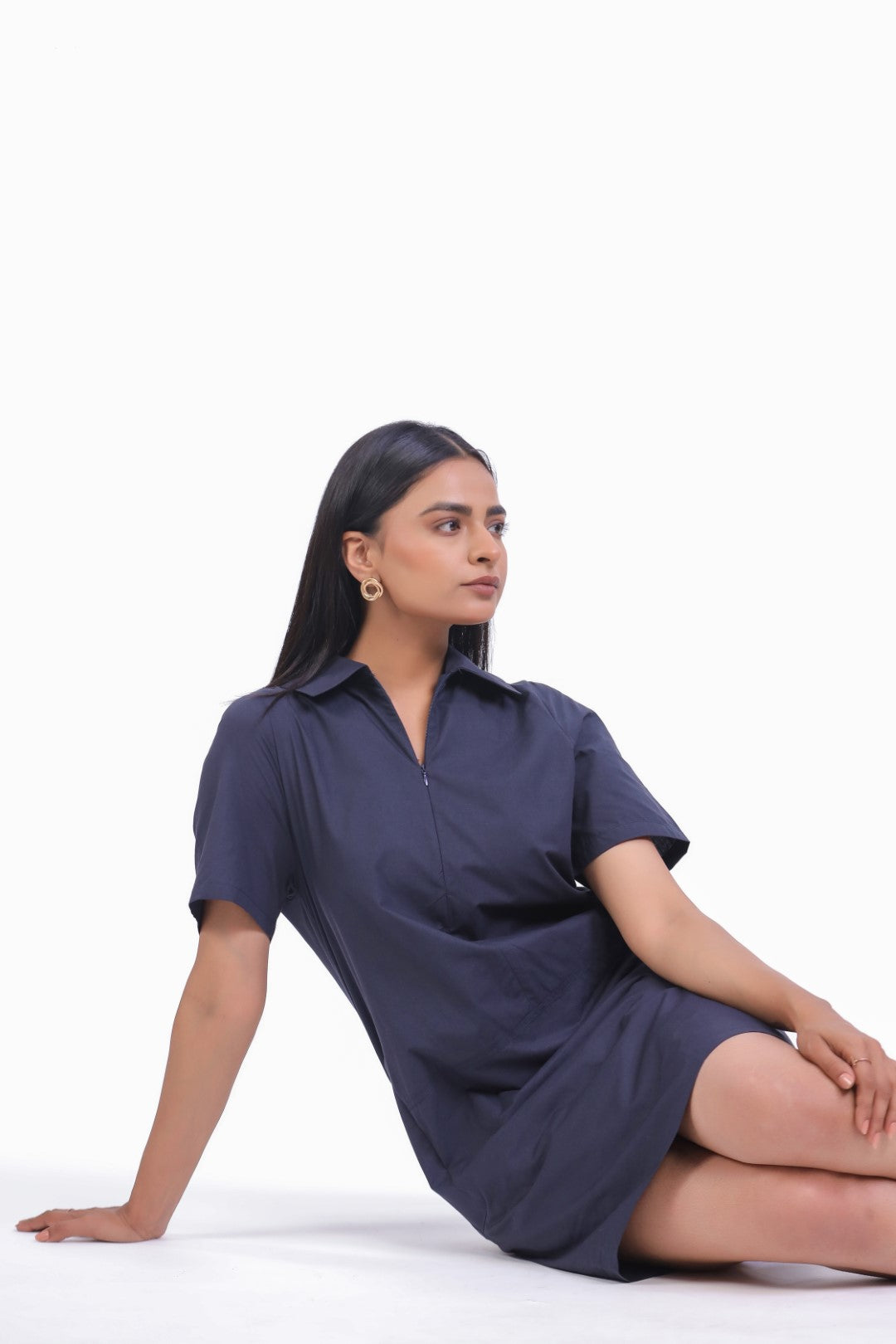 Women’s Navy Blue Cotton Dress