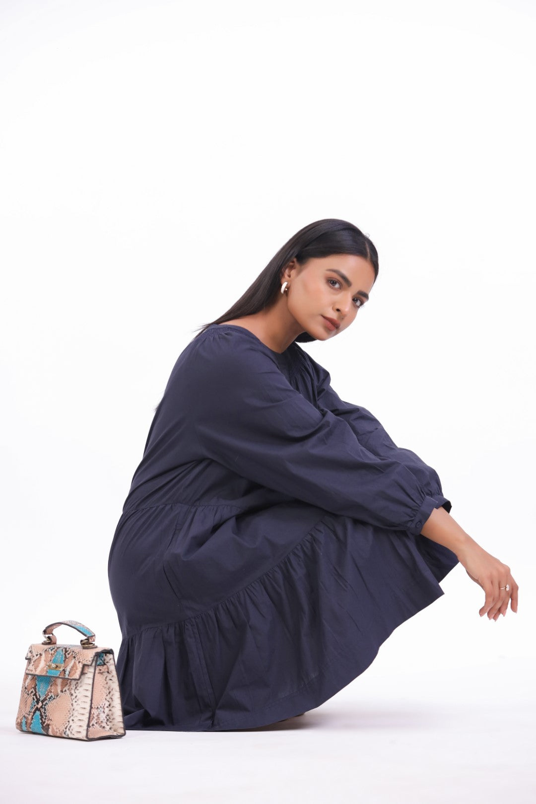Women’s Navy Blue Cotton Dress