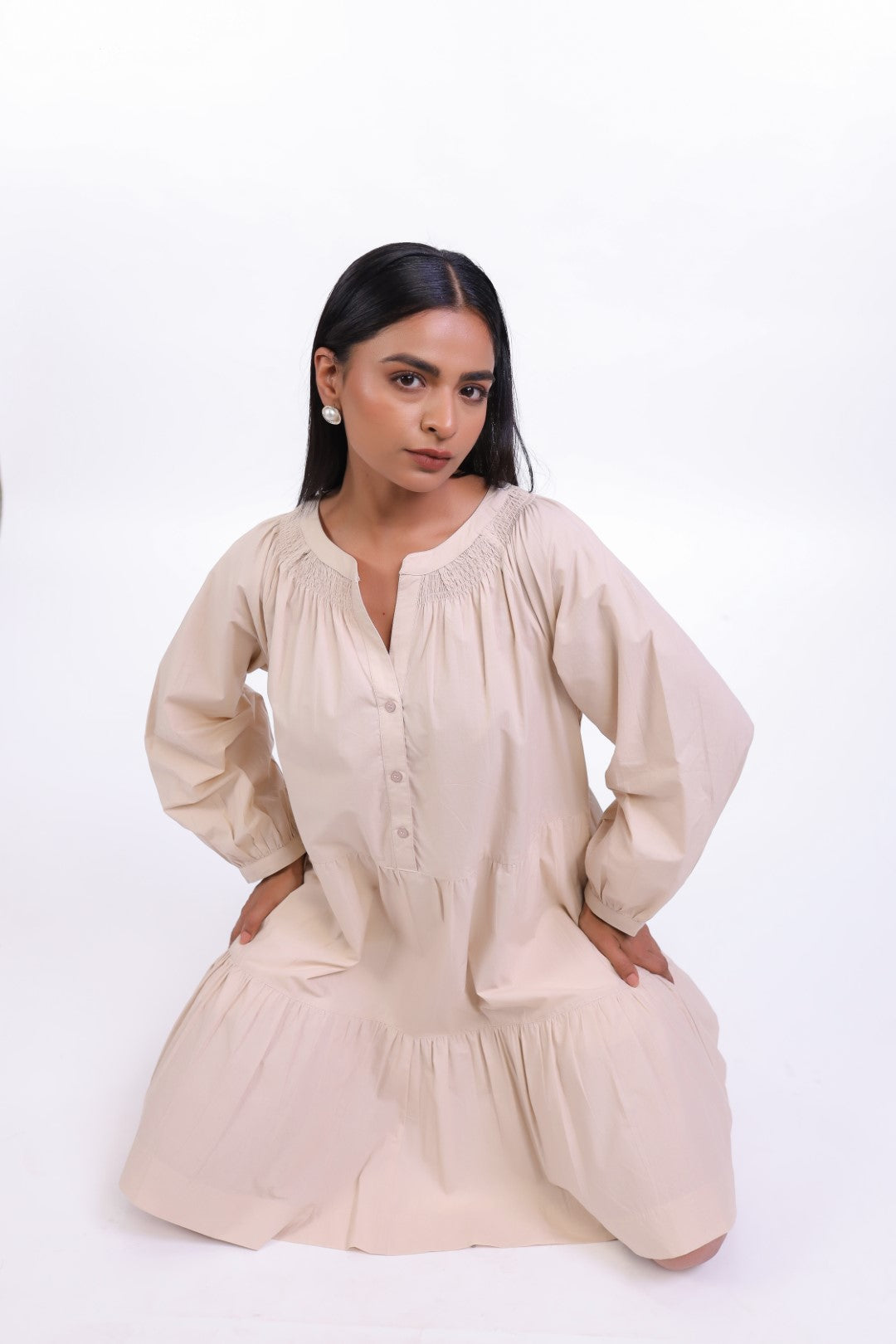 Women’s Beige Cotton Dress