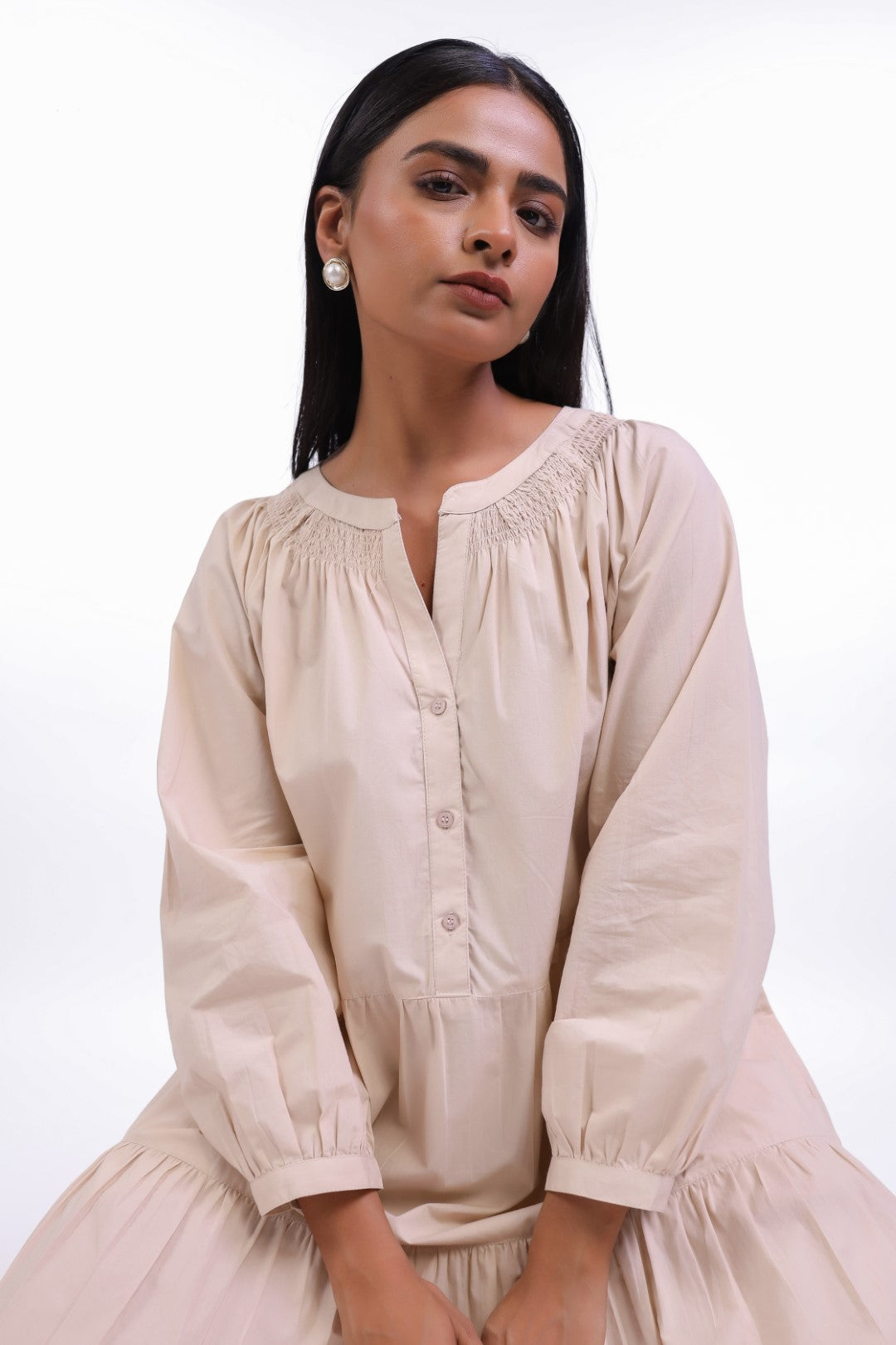Women’s Beige Cotton Dress