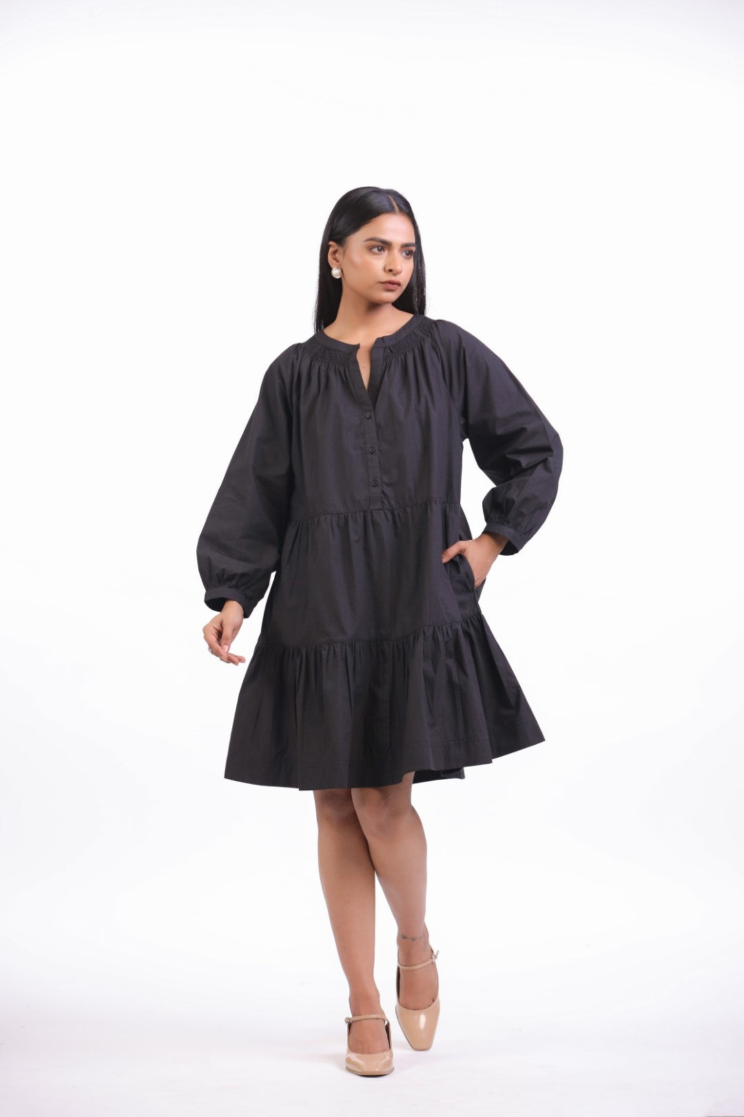 Women’s Black Cotton Dress