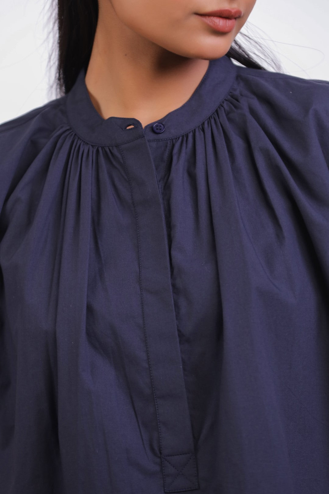 Women's Cotton Top With Navy Blue Pants (CO-ORD)