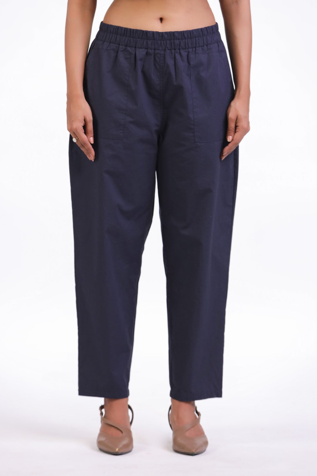 Women’s Navy Blue Cotton Trouser