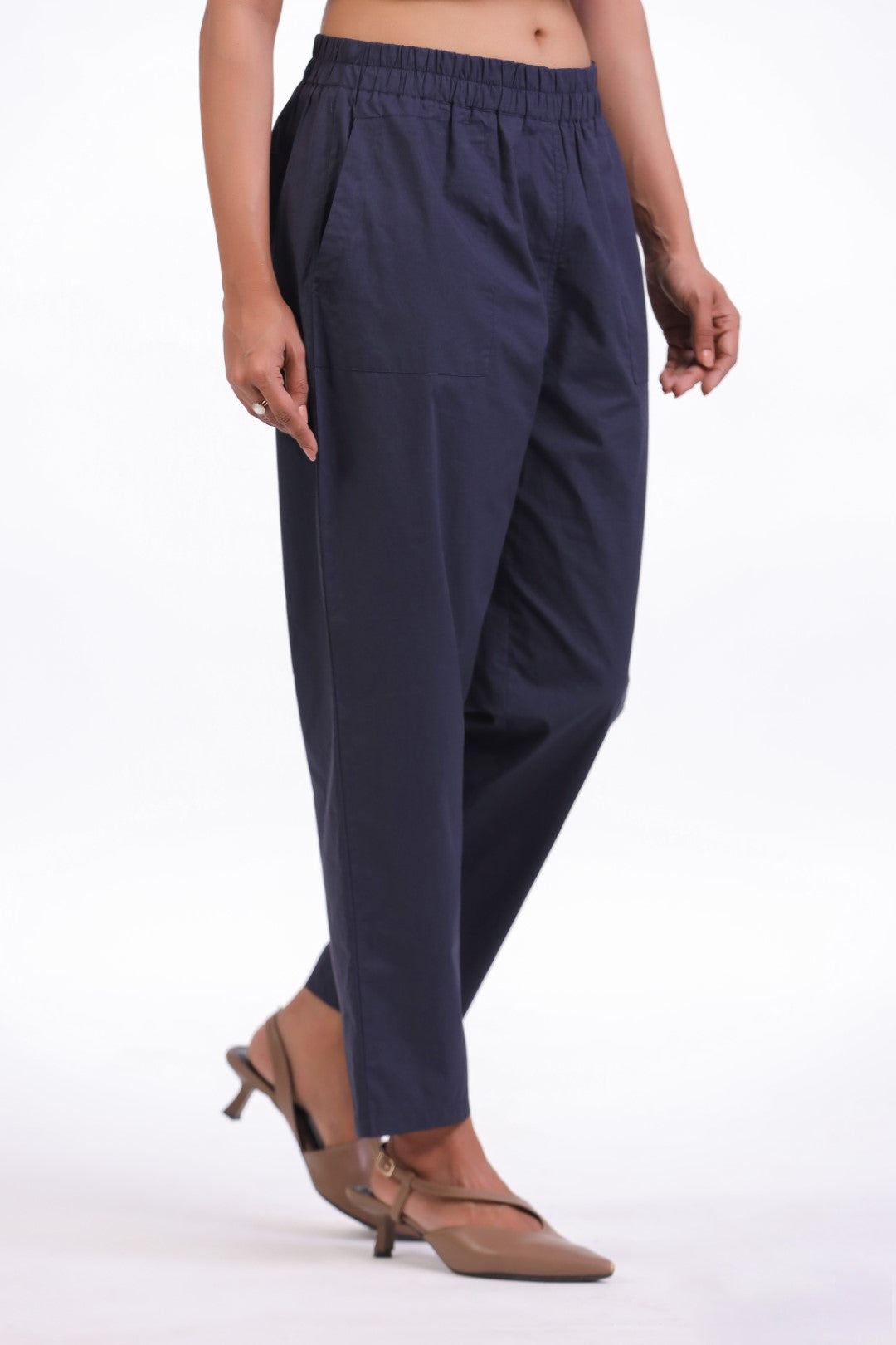 Women’s Navy Blue Cotton Trouser