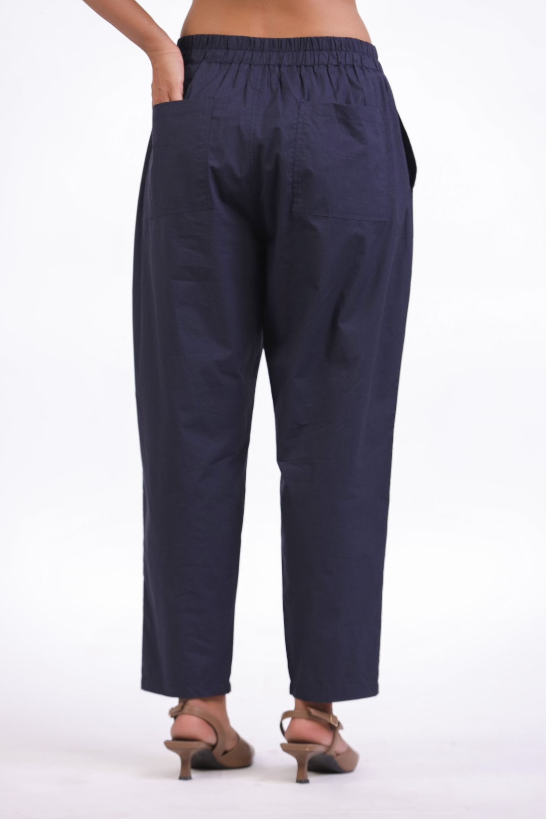Women’s Navy Blue Cotton Trouser