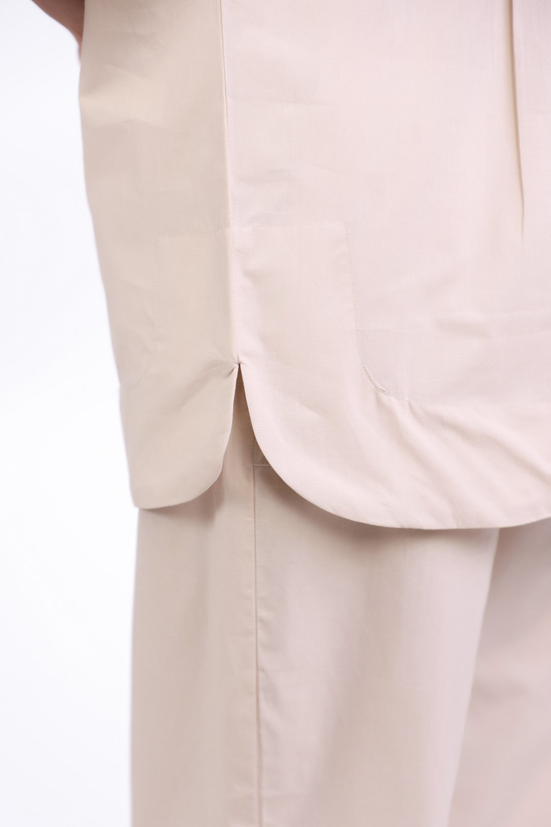 Women Beige Cotton Shirt With Pant (Co-ord)