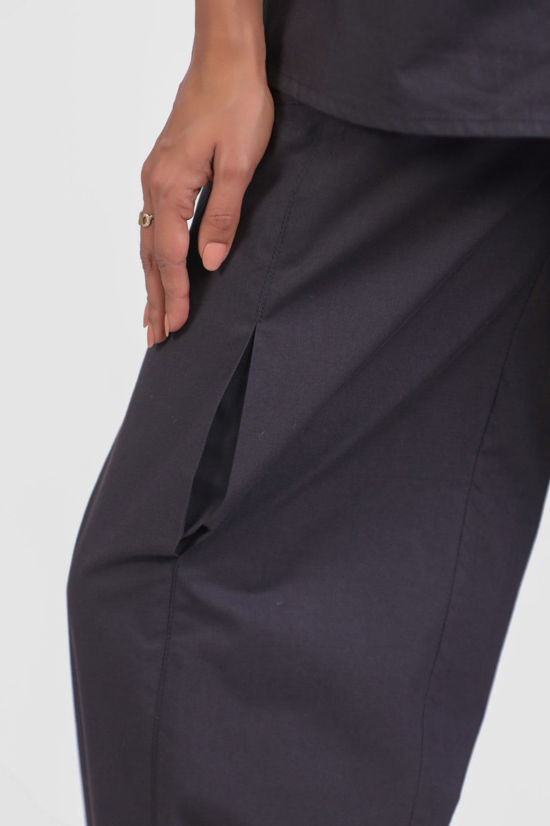 Women’s Black Cotton Poplin Co-Ord Set