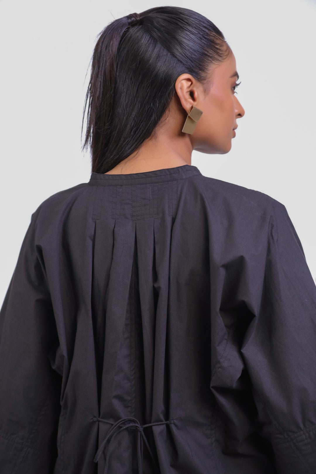 Women’s Black Solid Cotton Poplin Co-Ord Set
