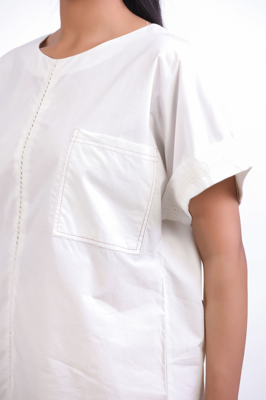 Women White Cotton Top With Yellow Shorts (Co-ord)