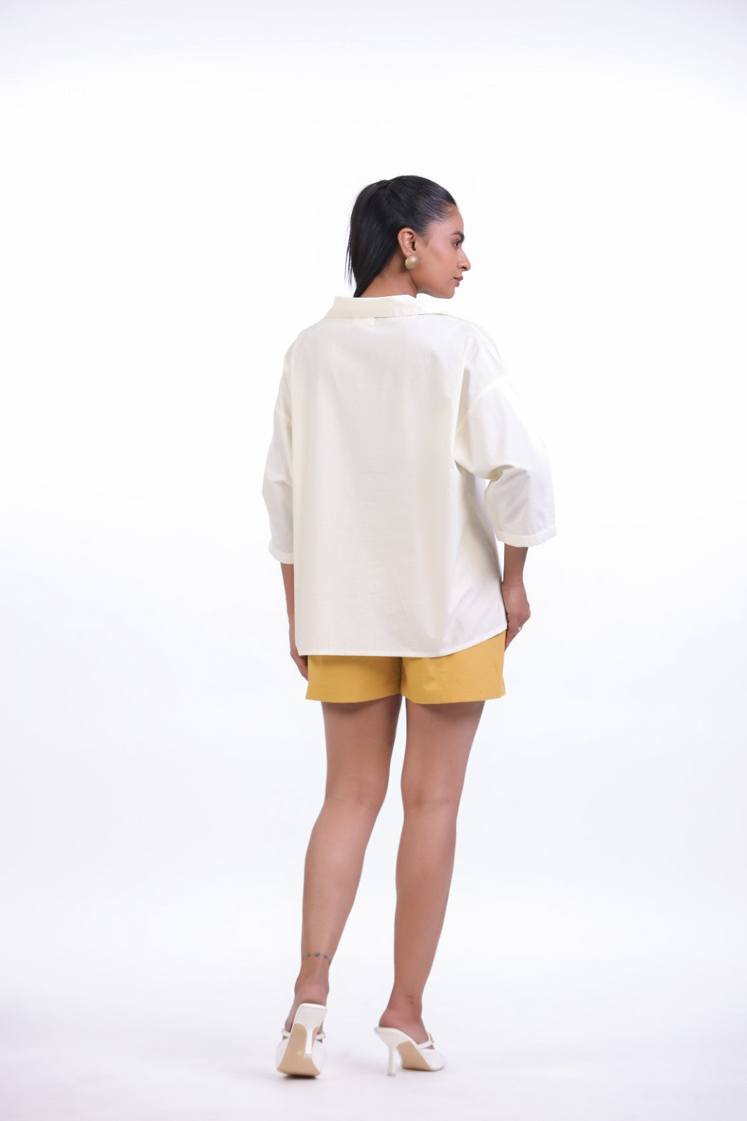 Women’s Off White Cotton Poplin Co-Ord Set