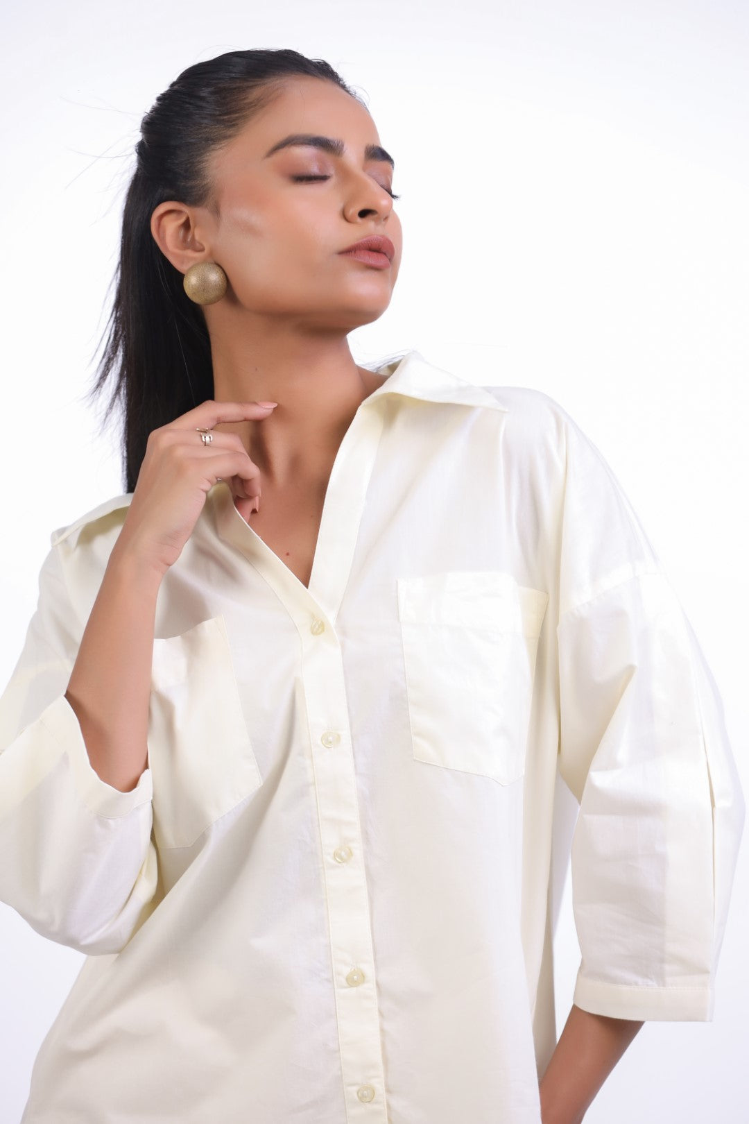 Women’s Off White Cotton Poplin Co-Ord Set