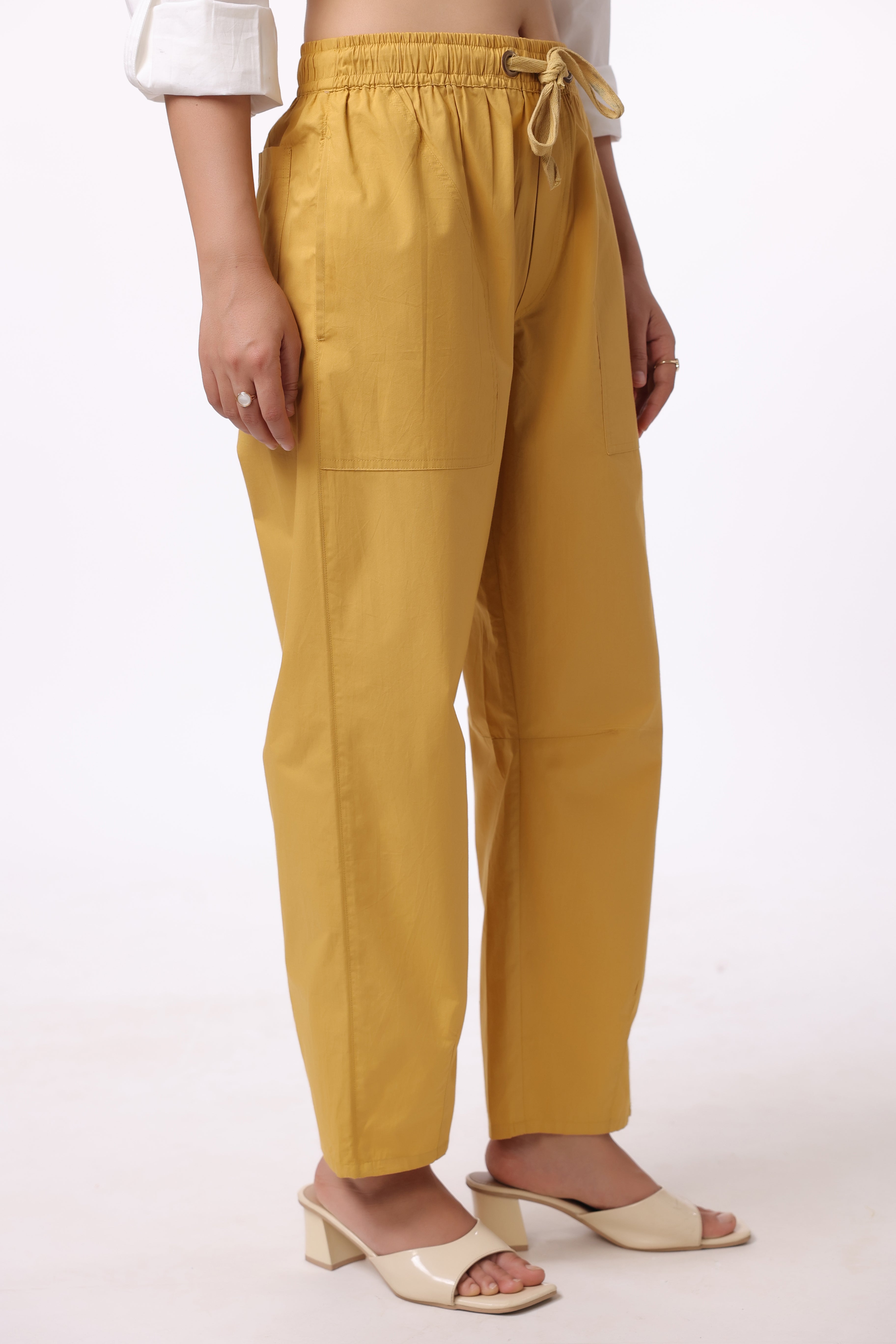 Women’s Yellow Cotton Trouser