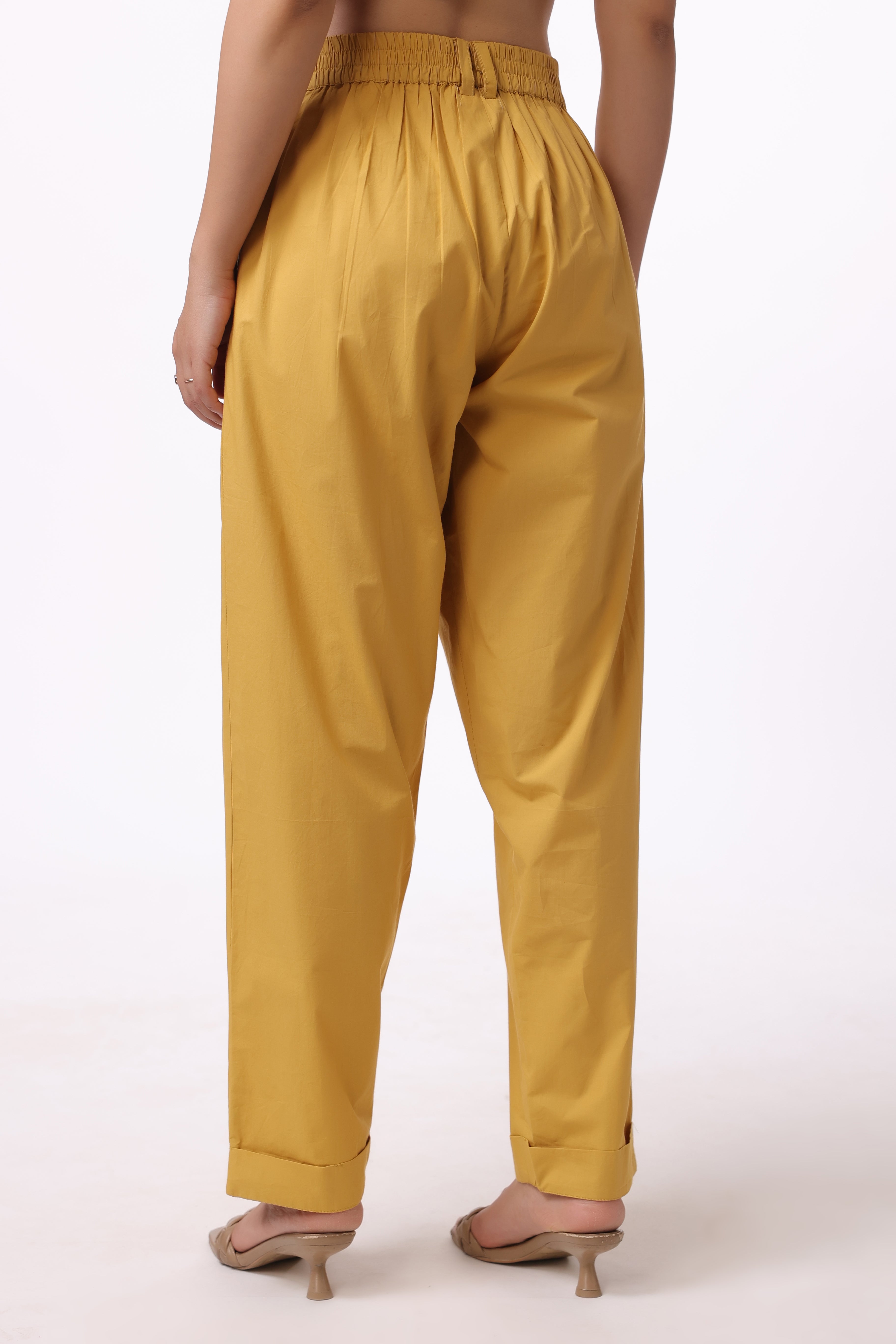 Women’s Yellow Cotton Trouser