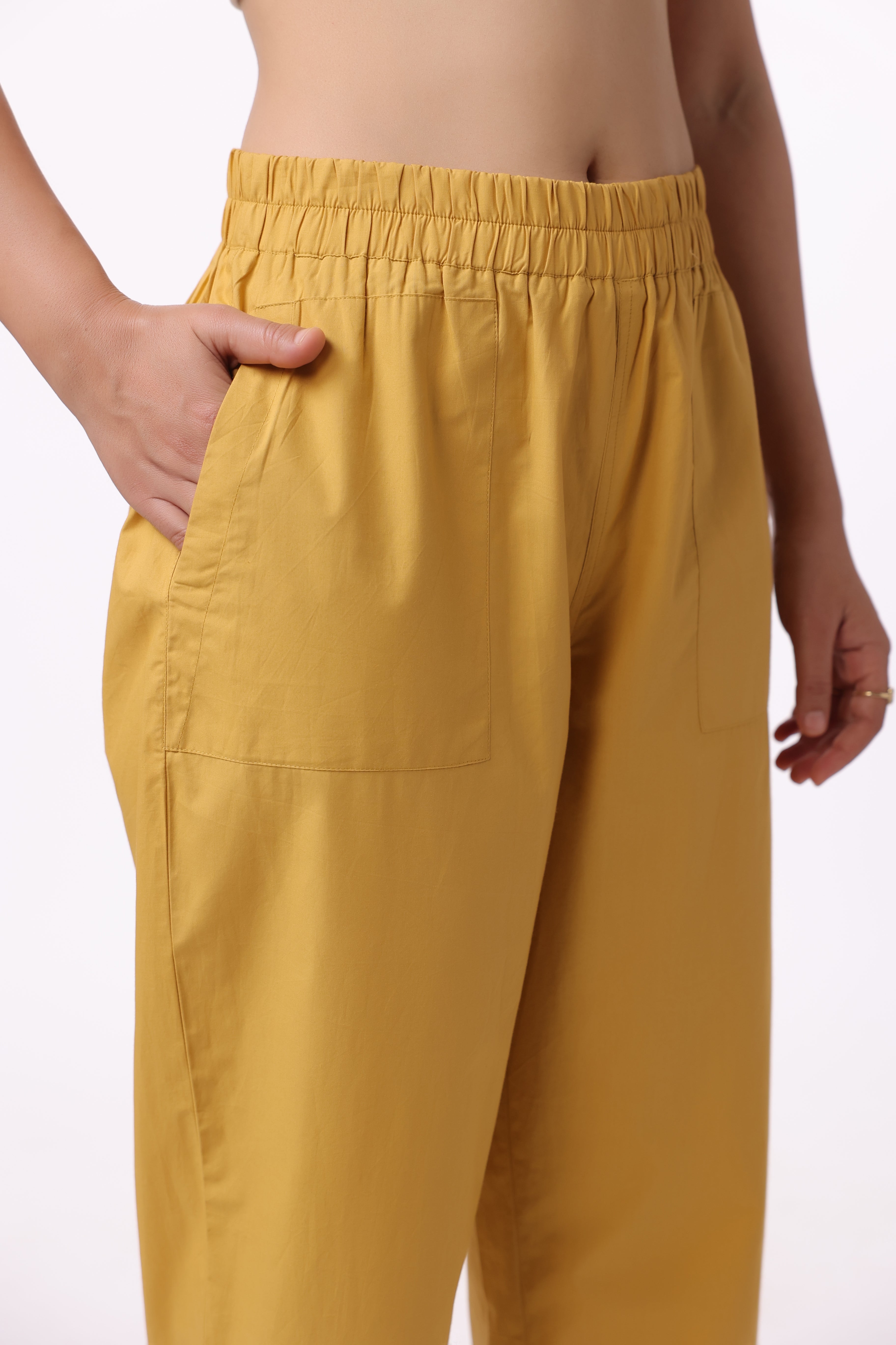 Women’s Yellow Cotton Trouser