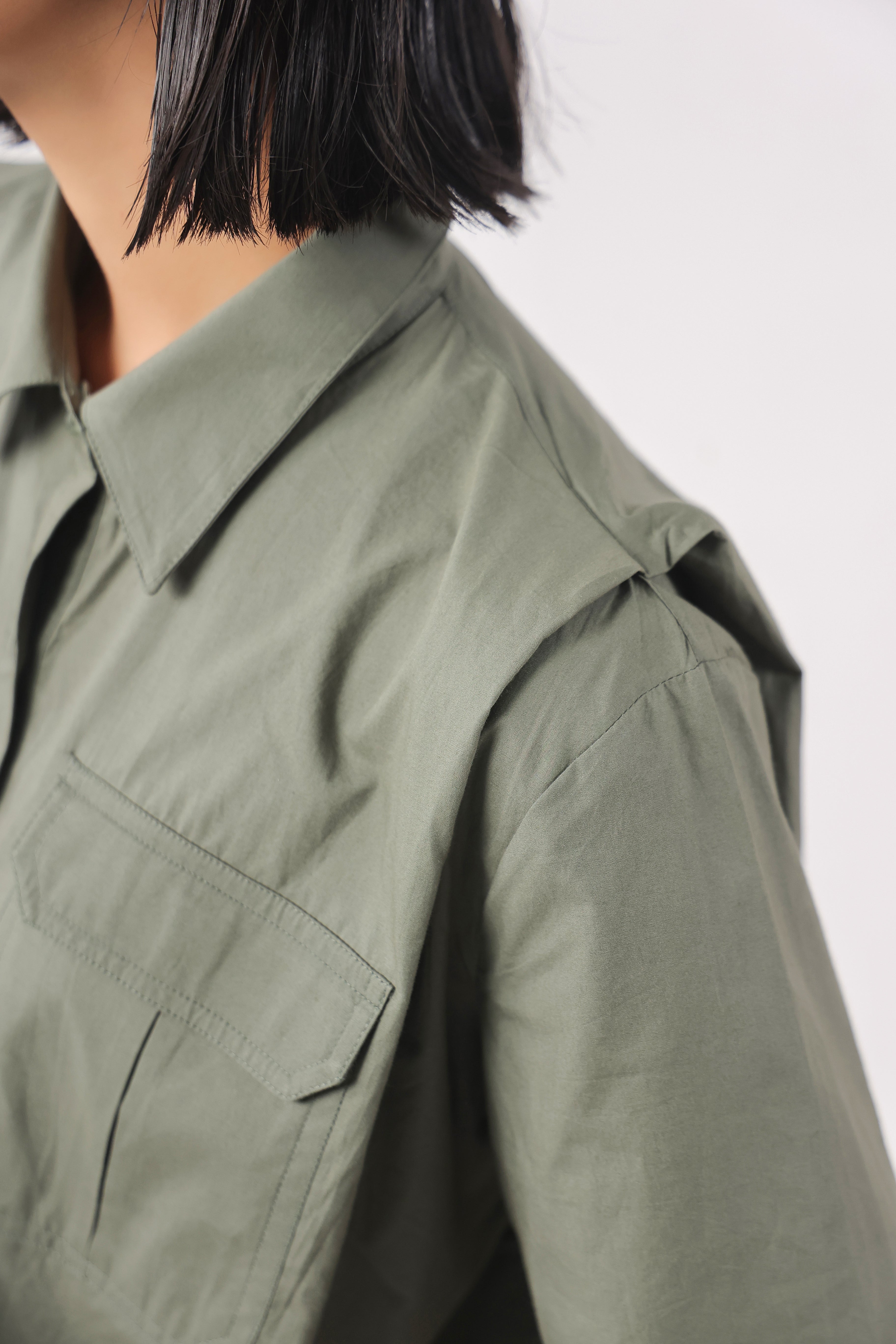 MUUN Women Green Solid Cotton Half Sleeve Shirt Collar Co-Ord Set