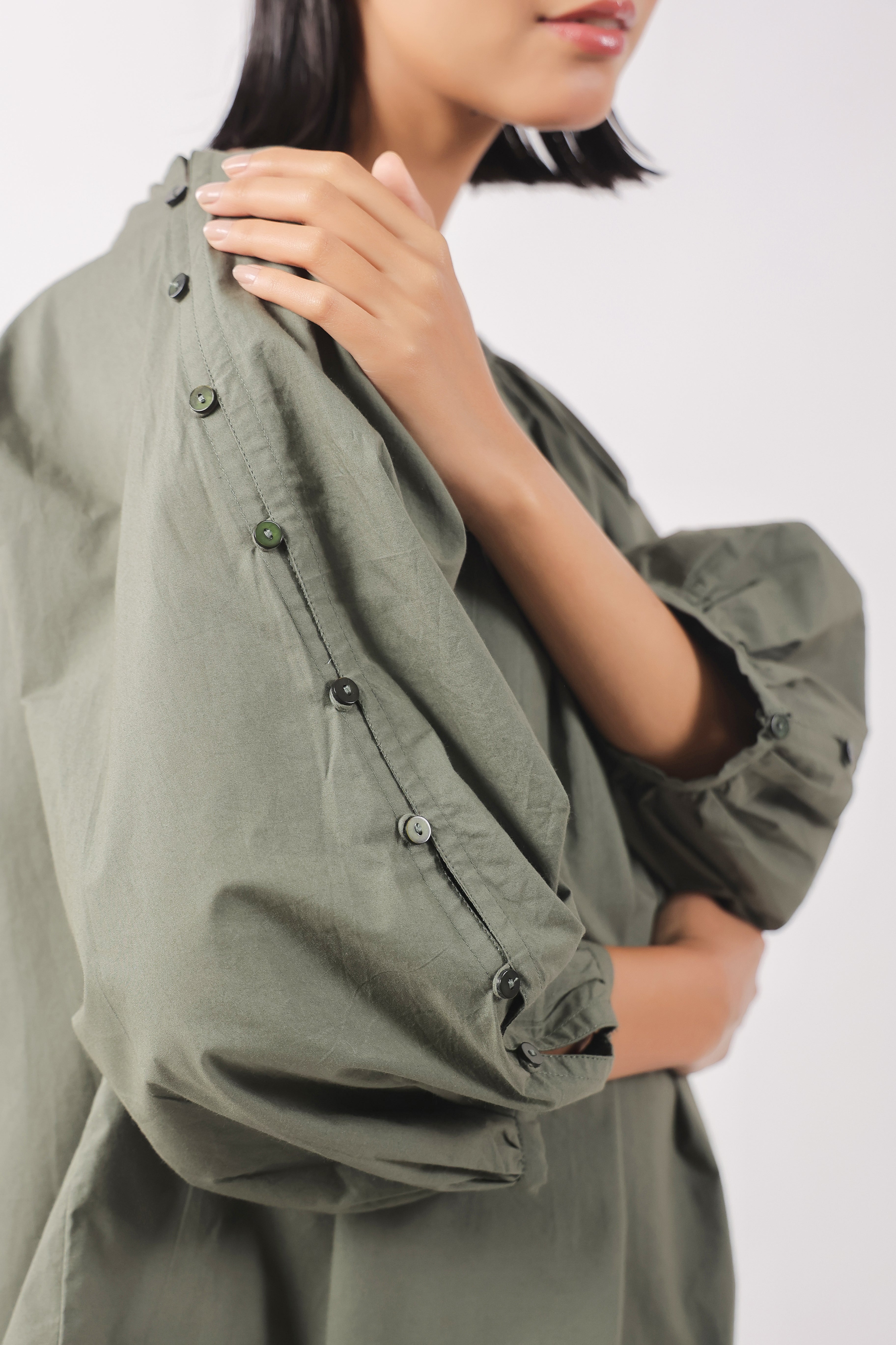 Women’s Green Cotton Top with Green Pants Co-Ord Set