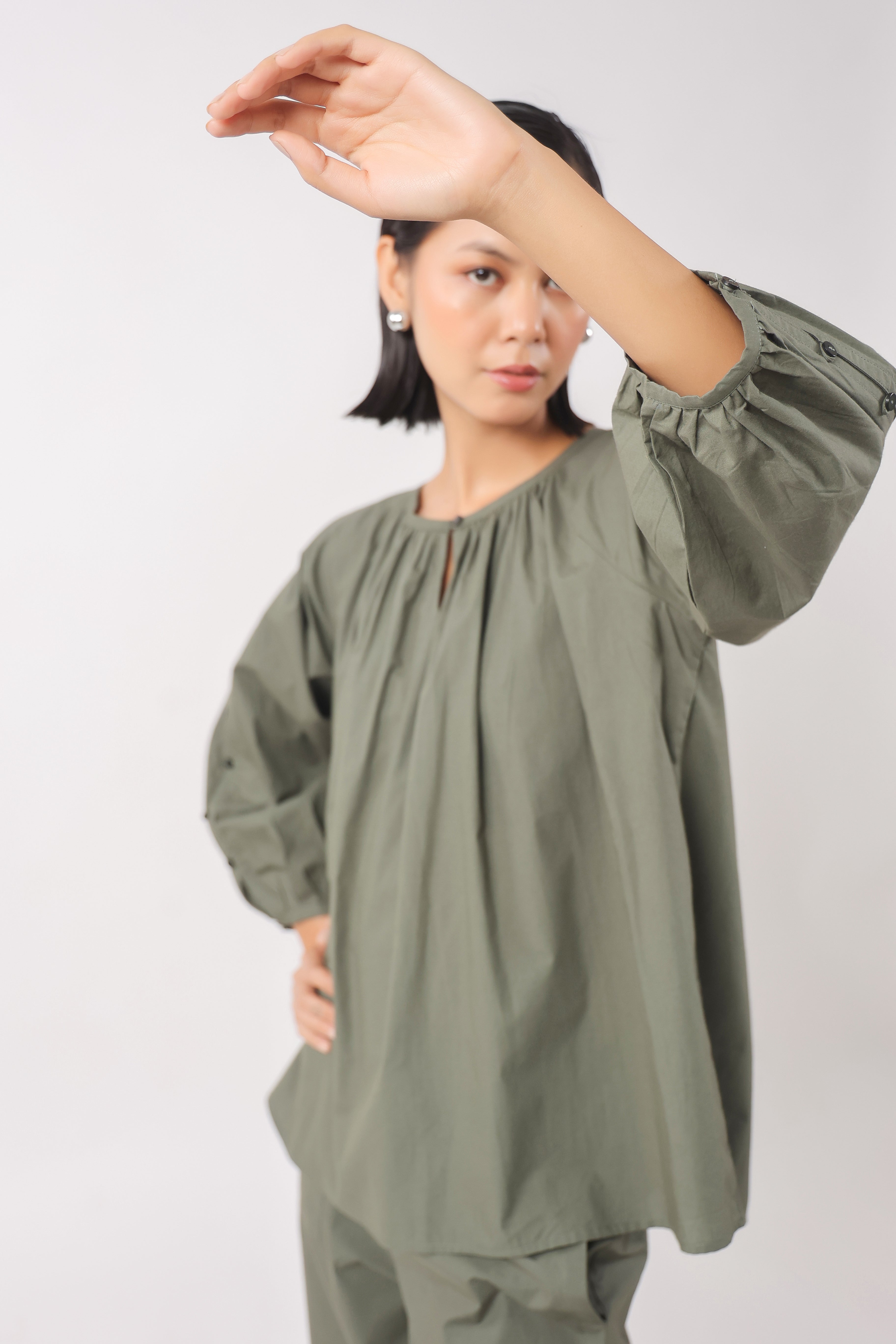 Women’s Green Cotton Top with Green Pants Co-Ord Set