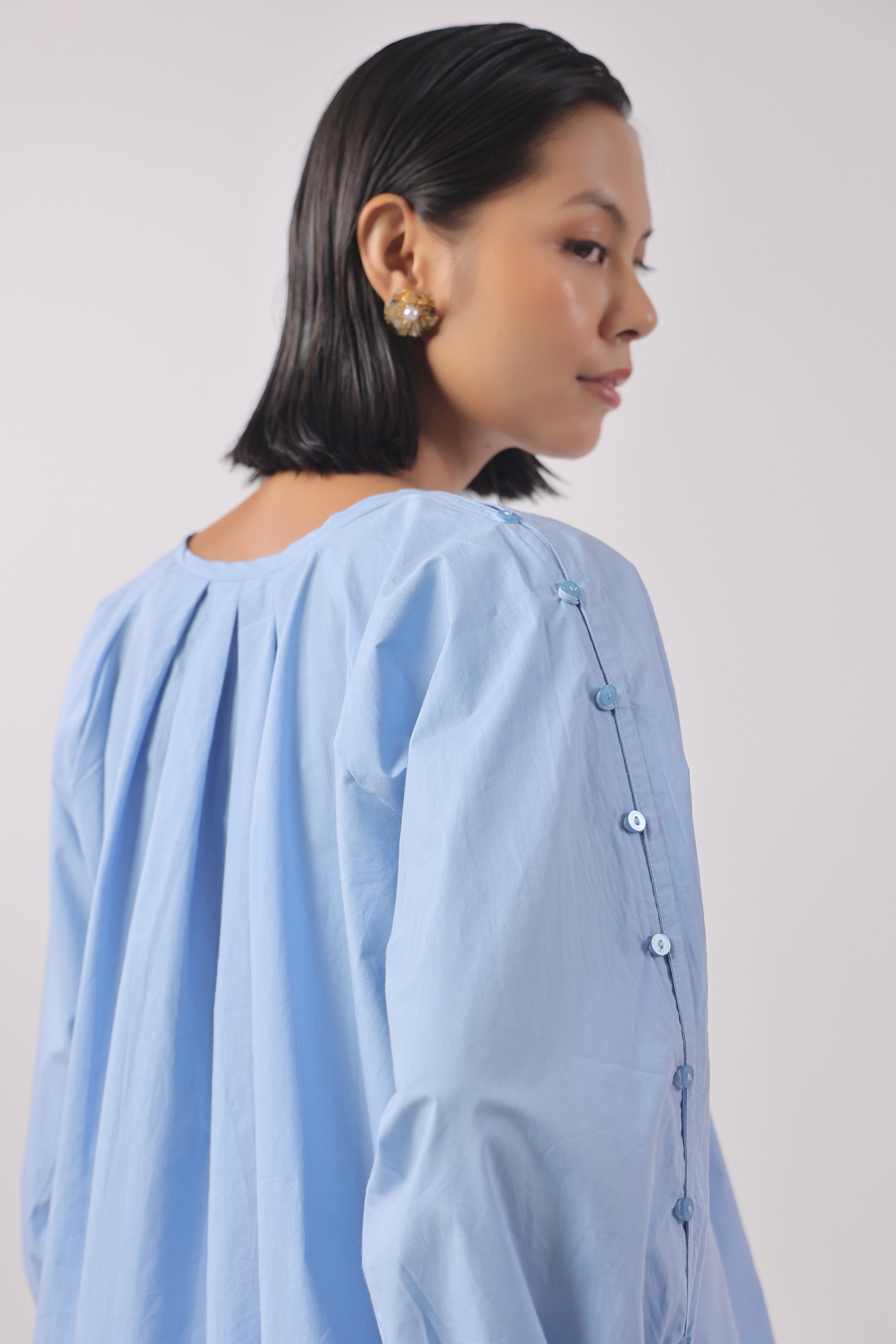 Women’s Blue Cotton Top with Blue Shorts Co-Ord Set