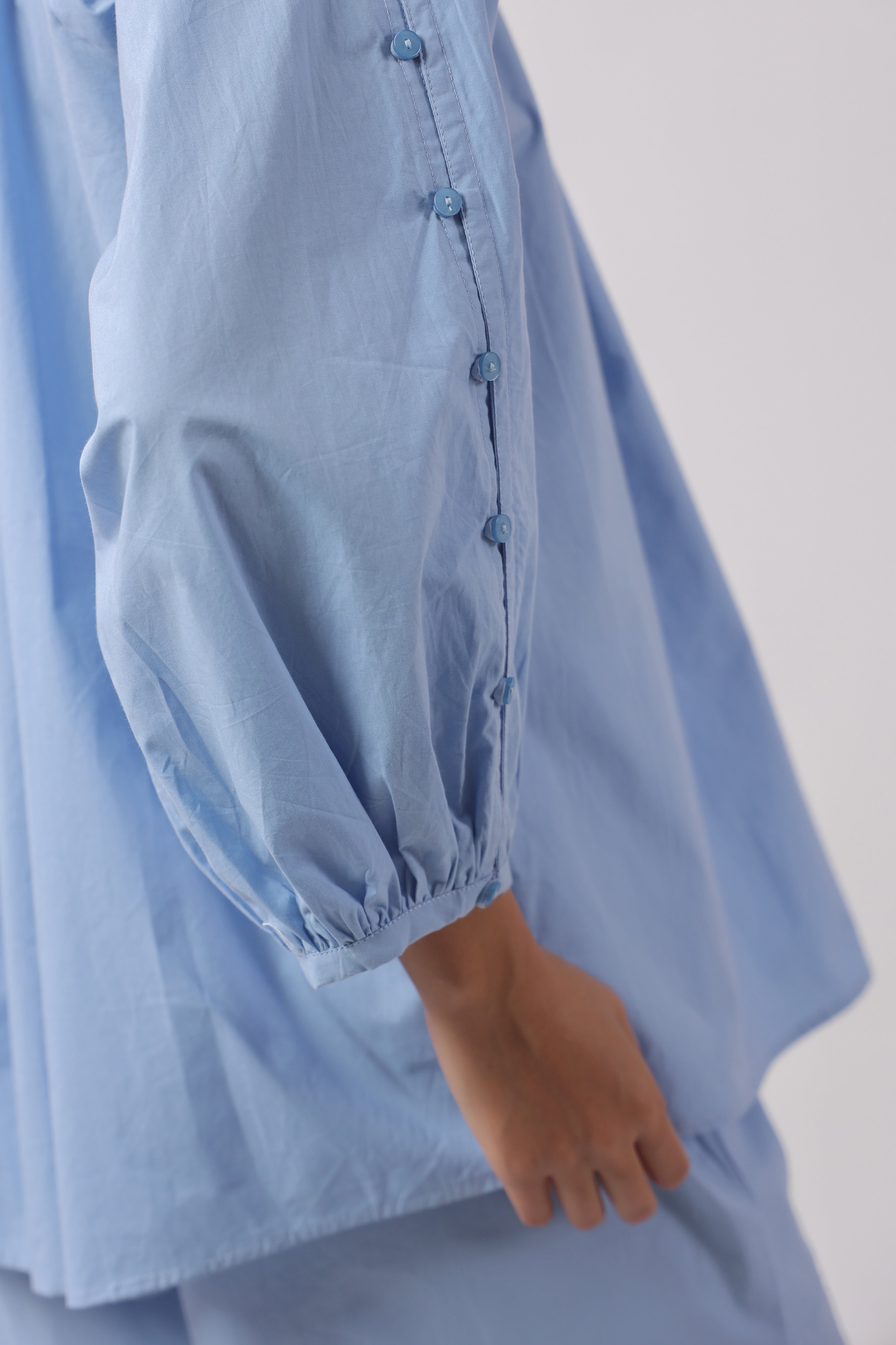 Women’s Blue Cotton Top with Blue Shorts Co-Ord Set