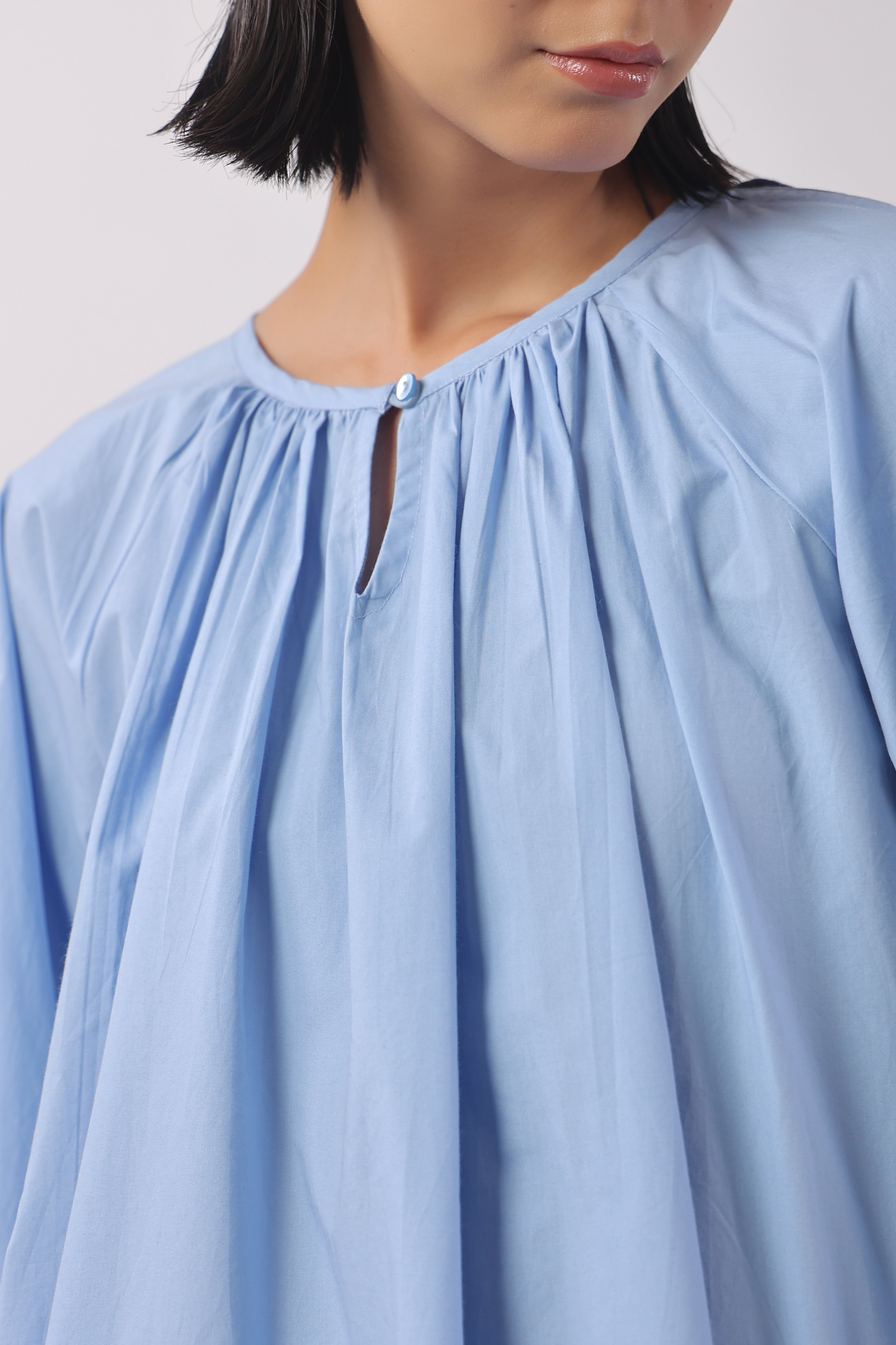 Women’s Blue Cotton Top with Blue Shorts Co-Ord Set
