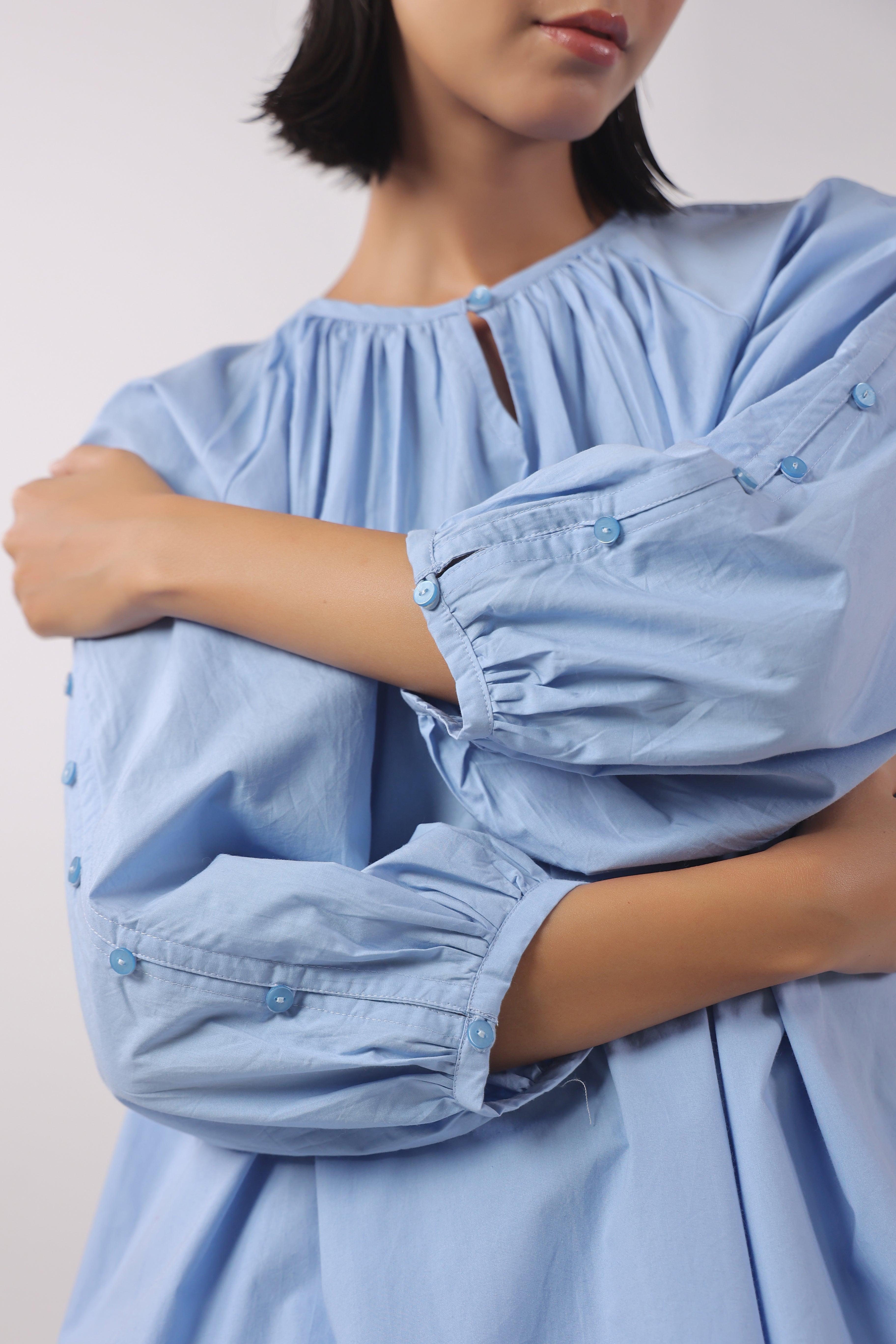 Women’s Blue Cotton Top with Blue Shorts Co-Ord Set