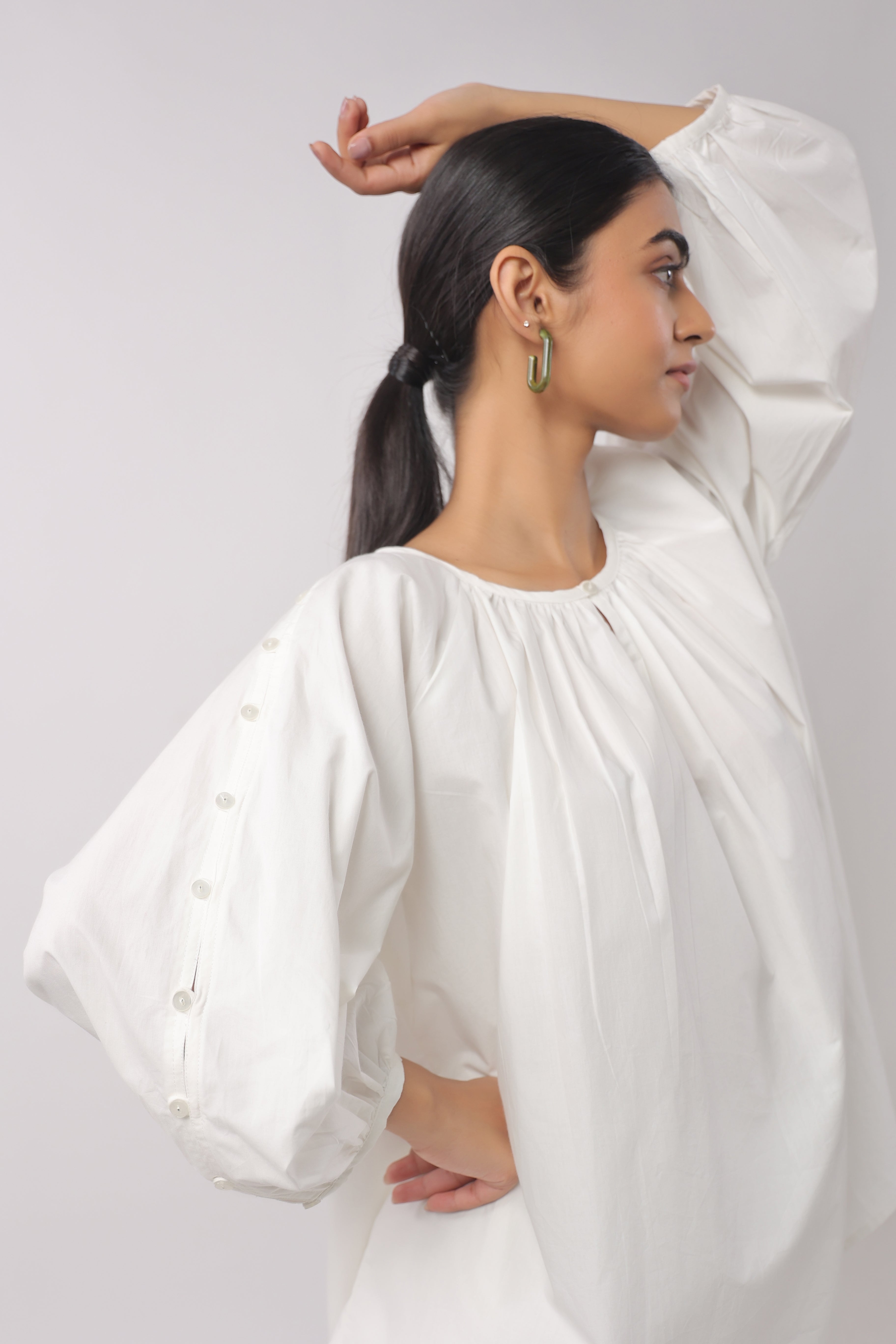 Women’s White Cotton Top with White Shorts Co-Ord Set
