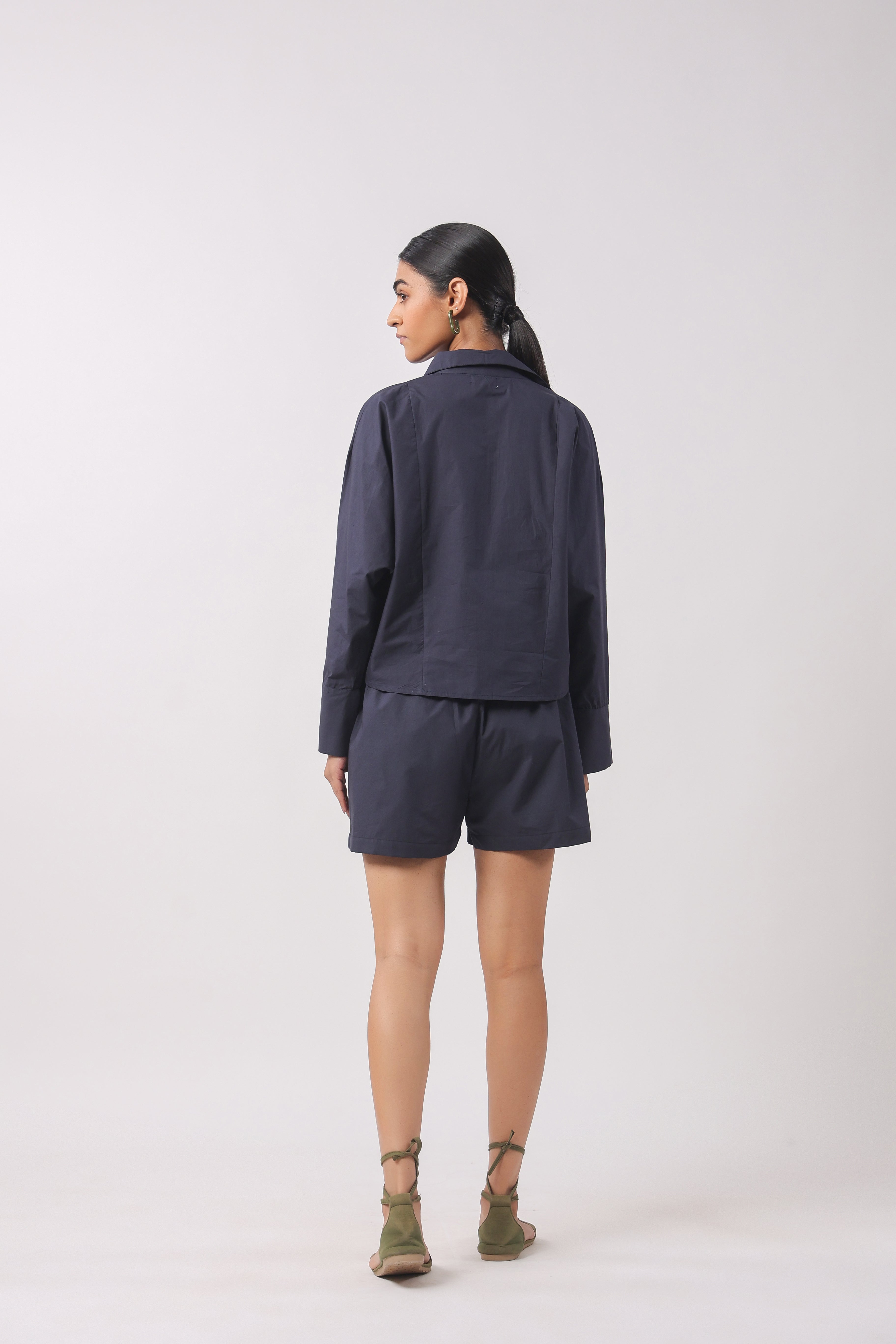 Women’s Navy Cotton Top with Navy Shorts Co-Ord Set
