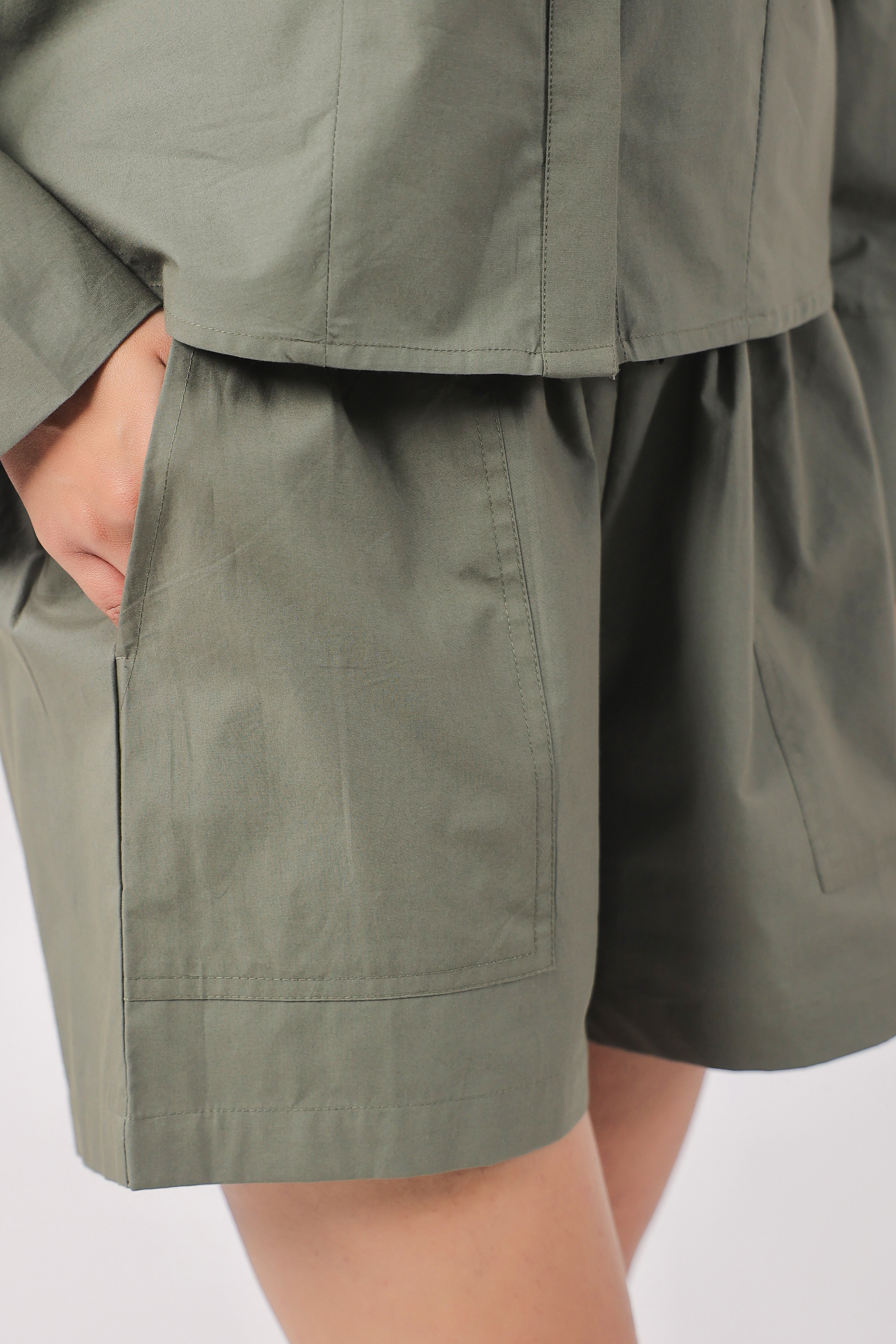 Women’s Green Cotton Top with Green Shorts Co-Ord Set
