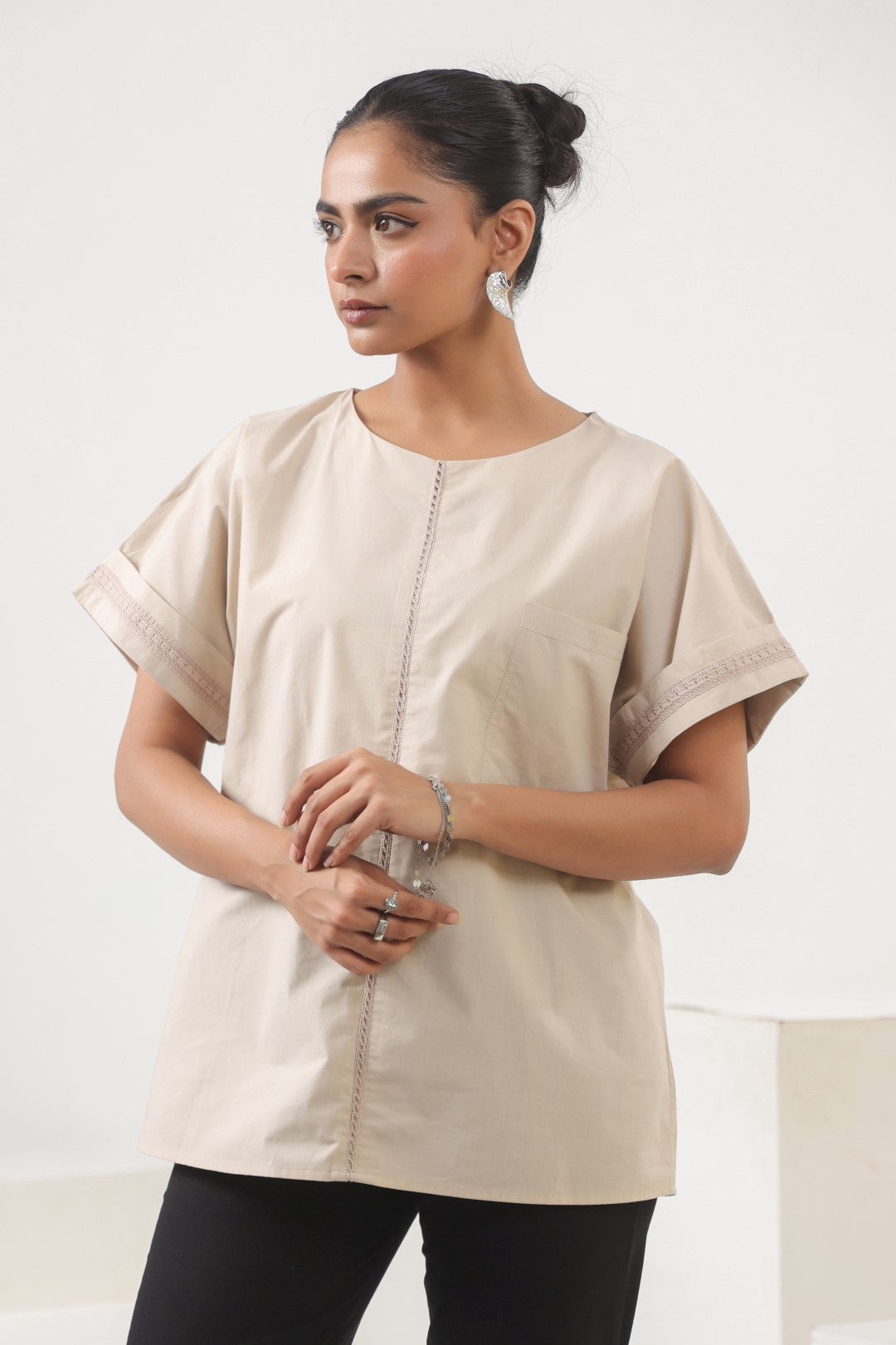 Womens Light Beige Top