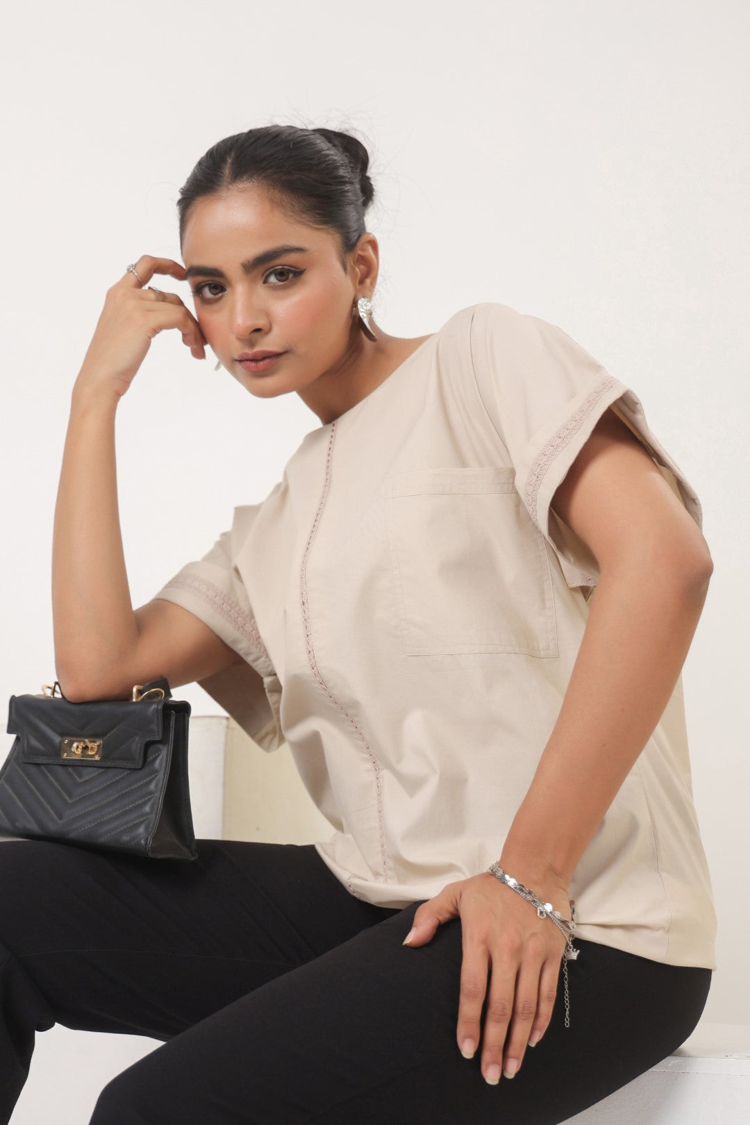 Womens Light Beige Top