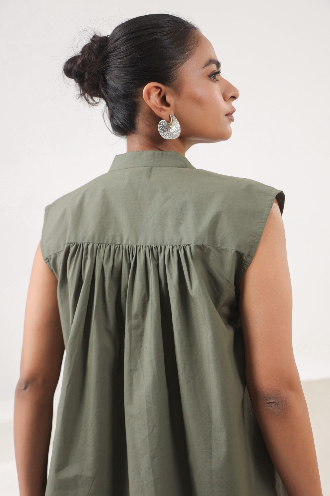 Women’s Green Cotton Poplin Top
