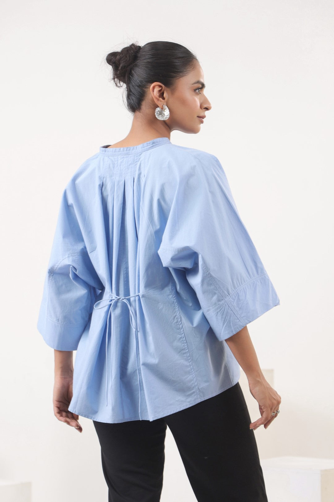 Women's blue cotton tops