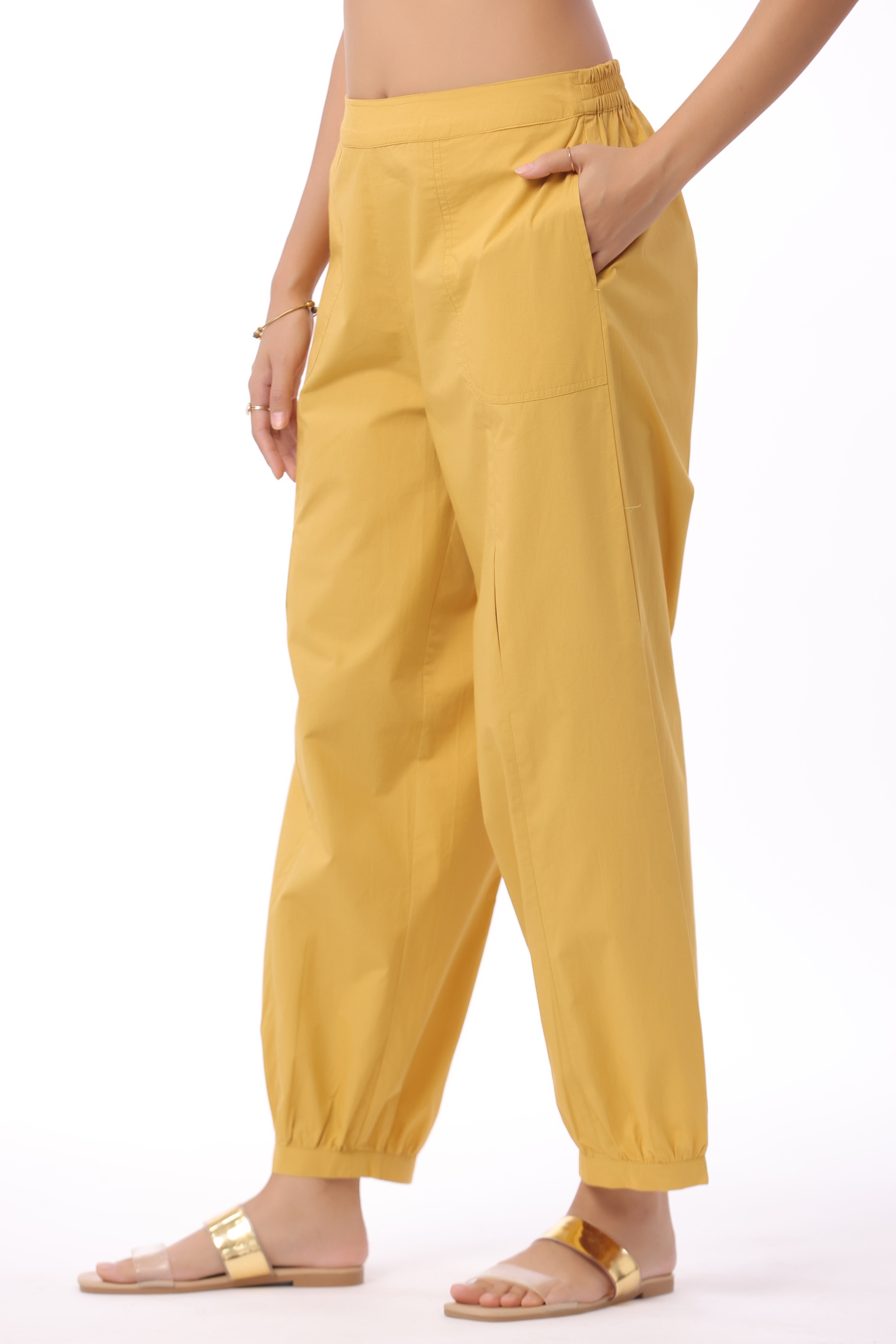 Women’s Mustard Yellow Cotton Trouser