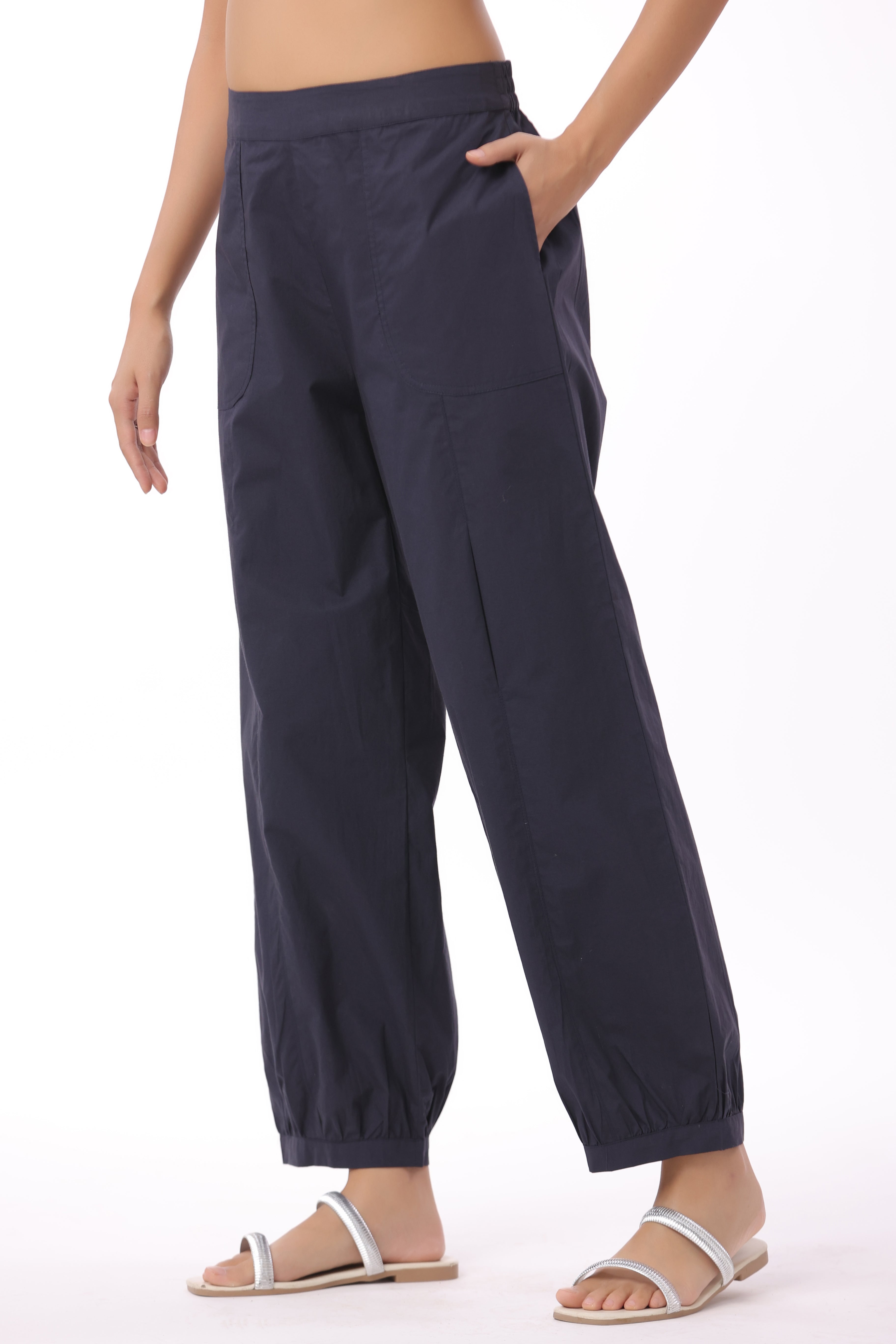 Women’s Navy Blue Cotton Trouser