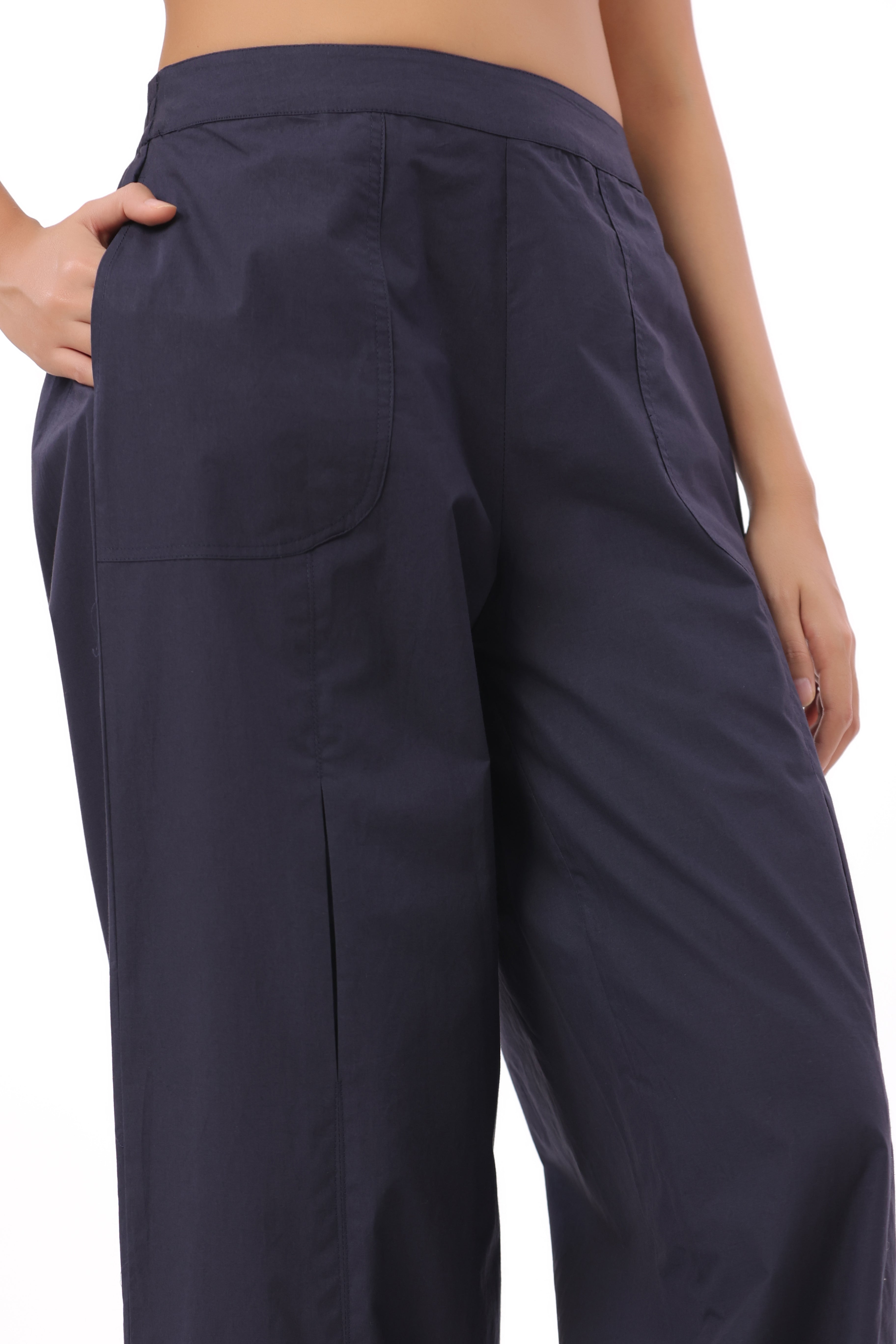 Women’s Navy Blue Cotton Trouser