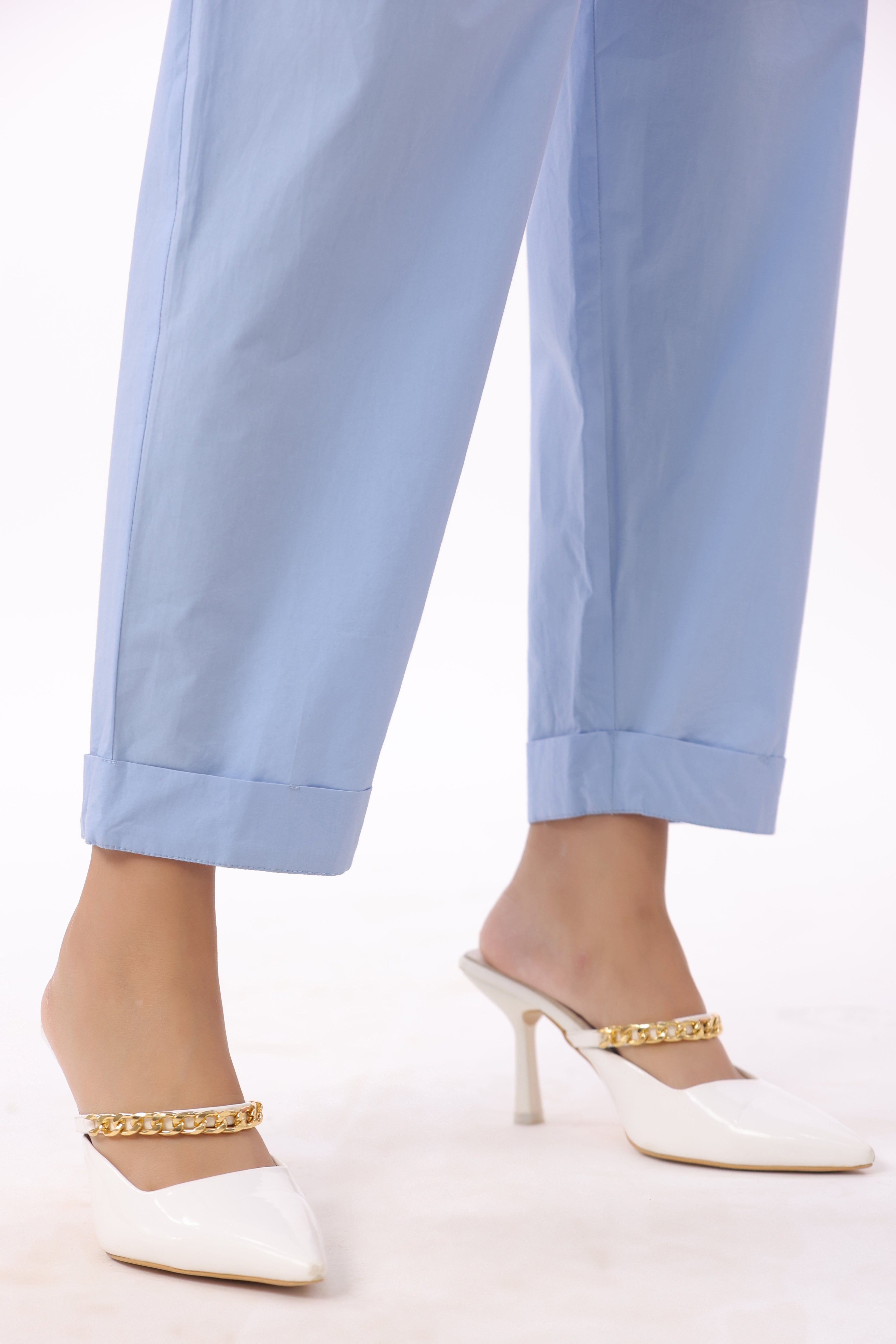 Women’s Blue Cotton Trouser