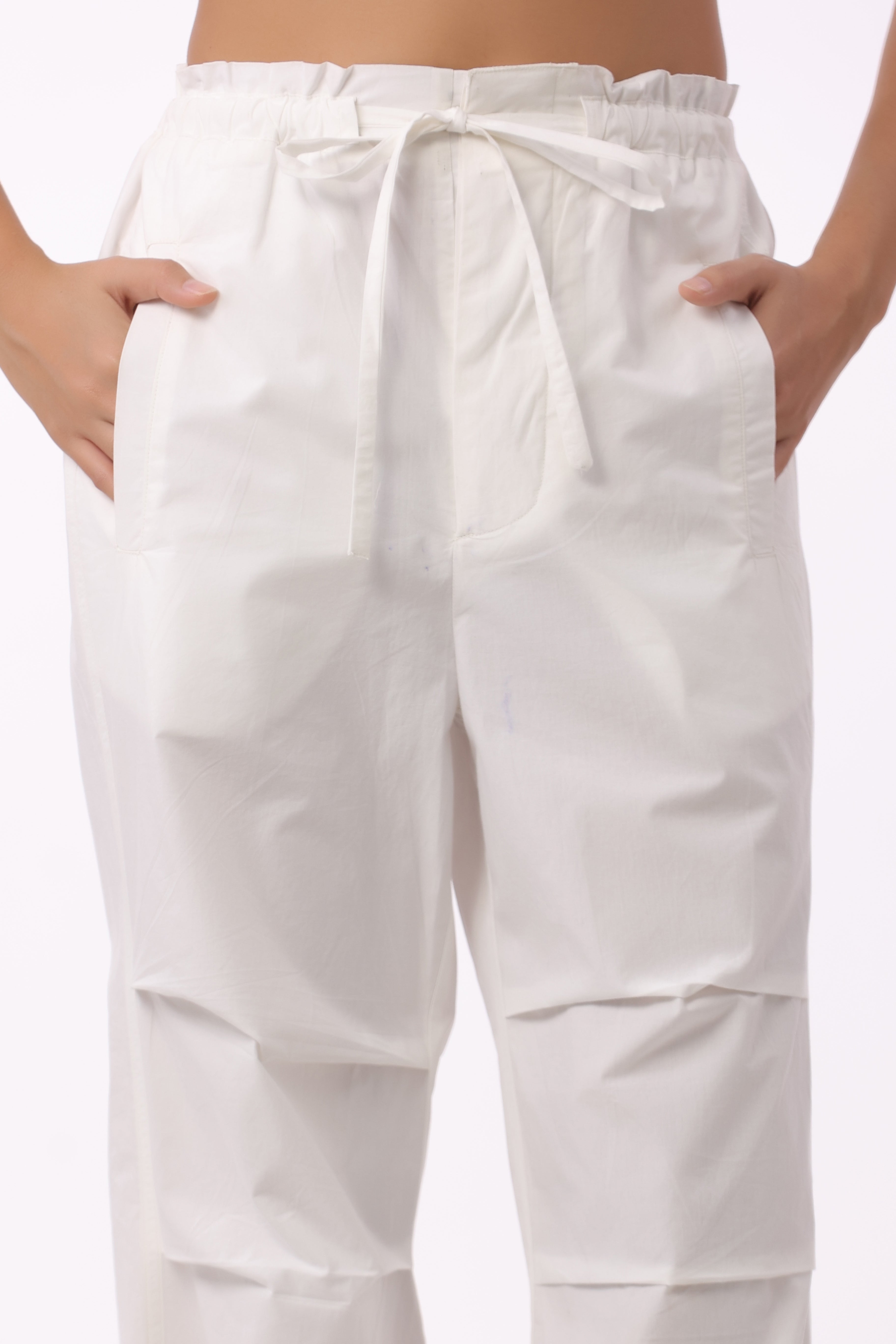 Women’s White Cotton Trouser