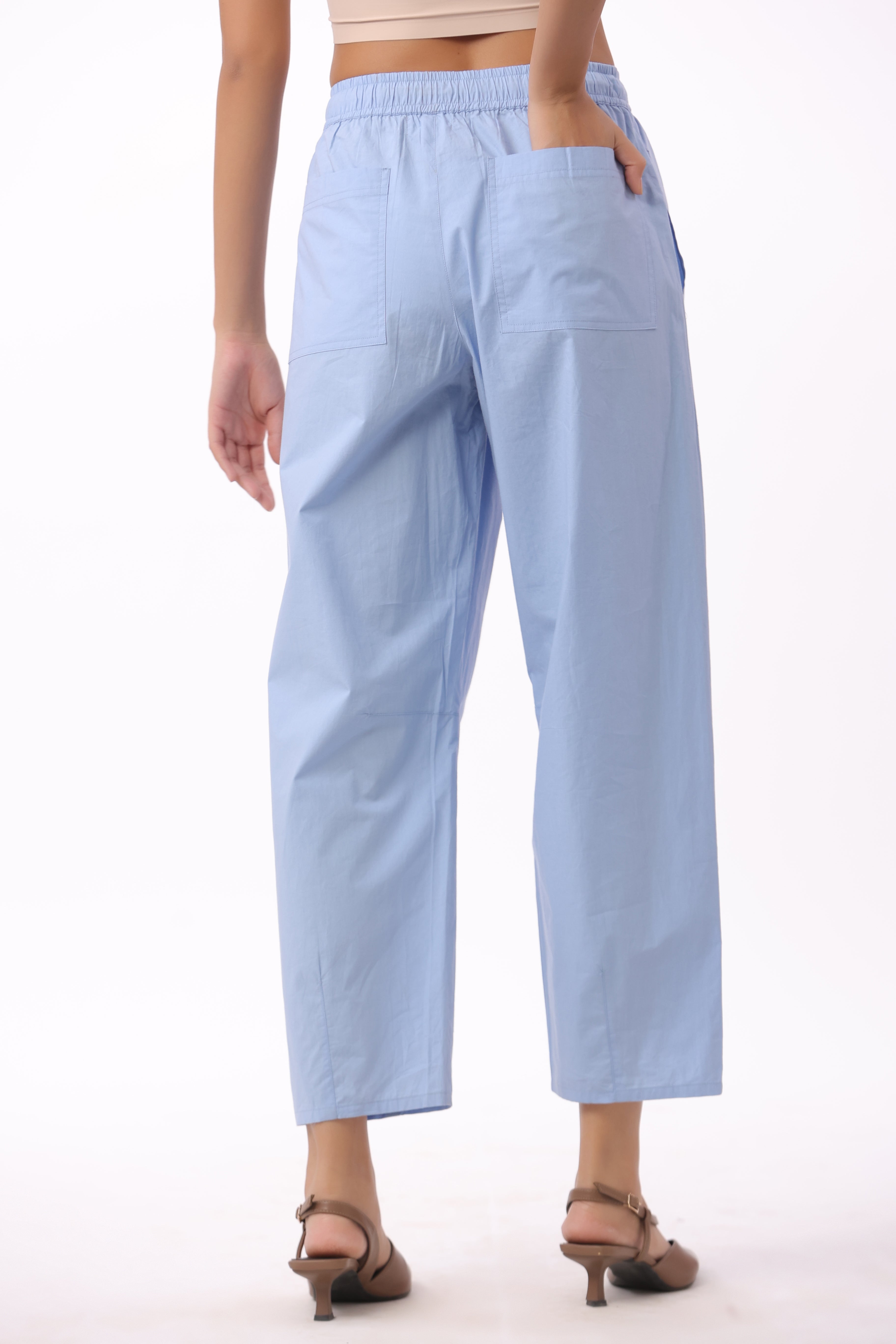 Women’s Blue Cotton Trouser