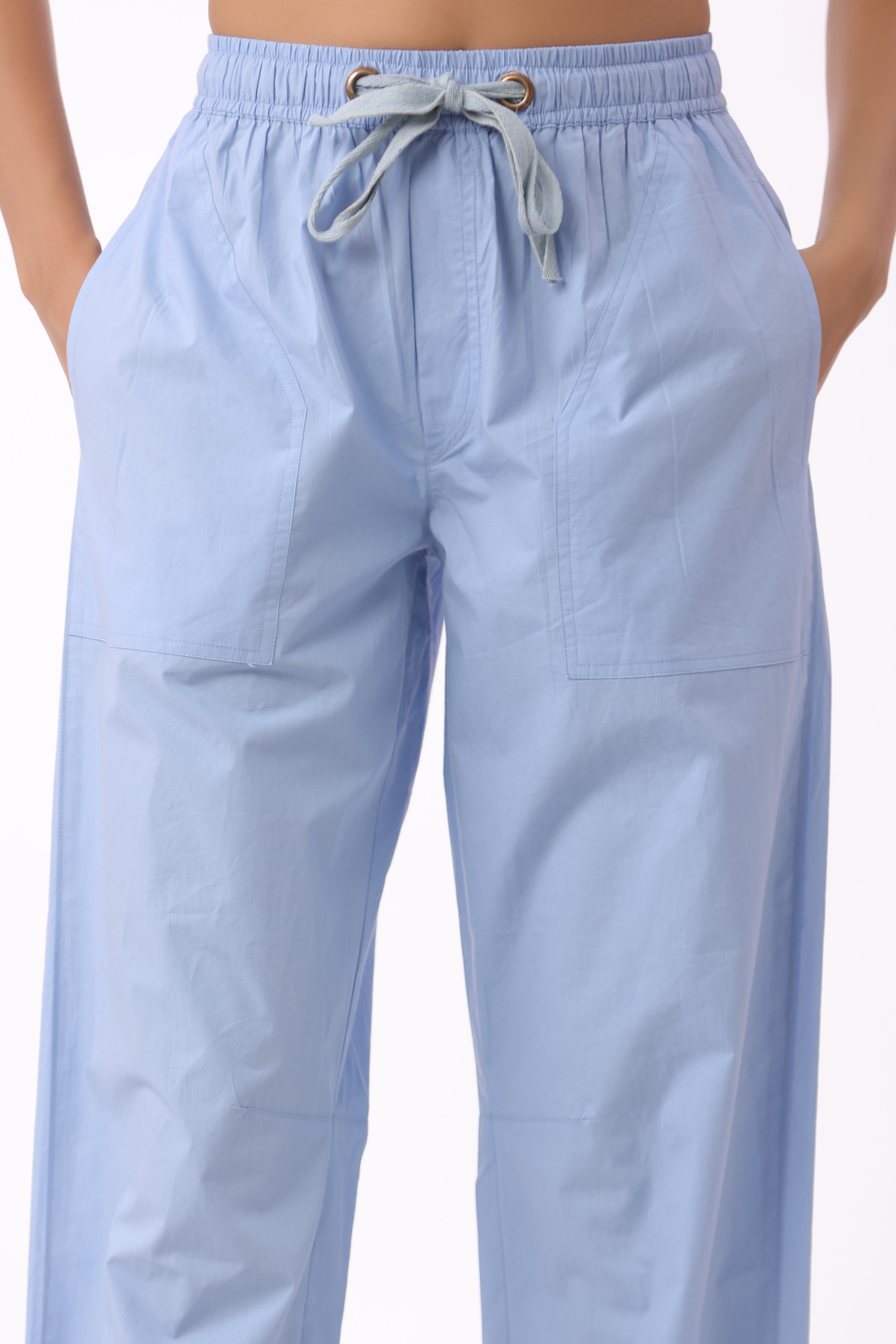 Women’s Blue Cotton Trouser