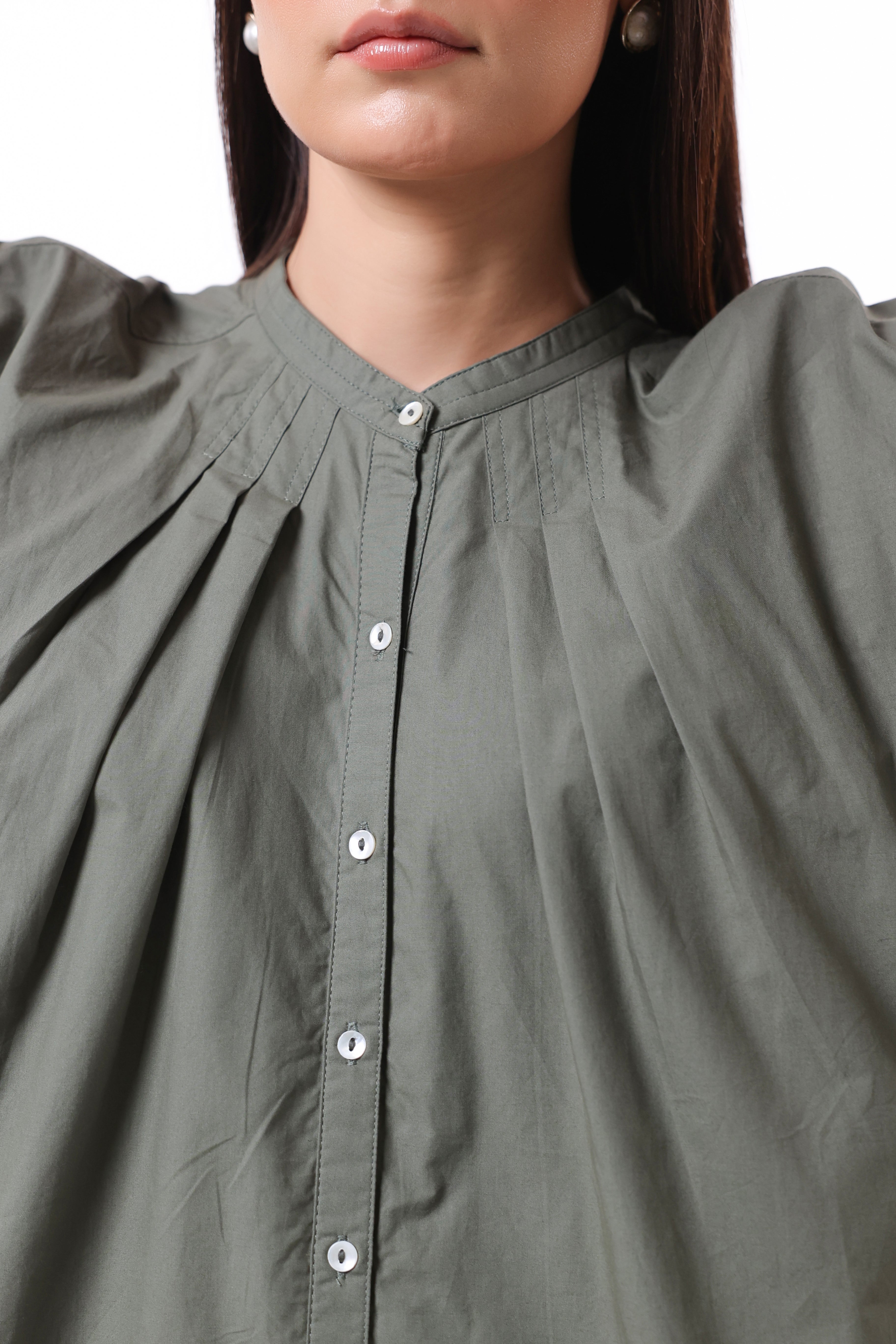 MUUN Women Green Solid Cotton Top & Pant Co-Ord Set