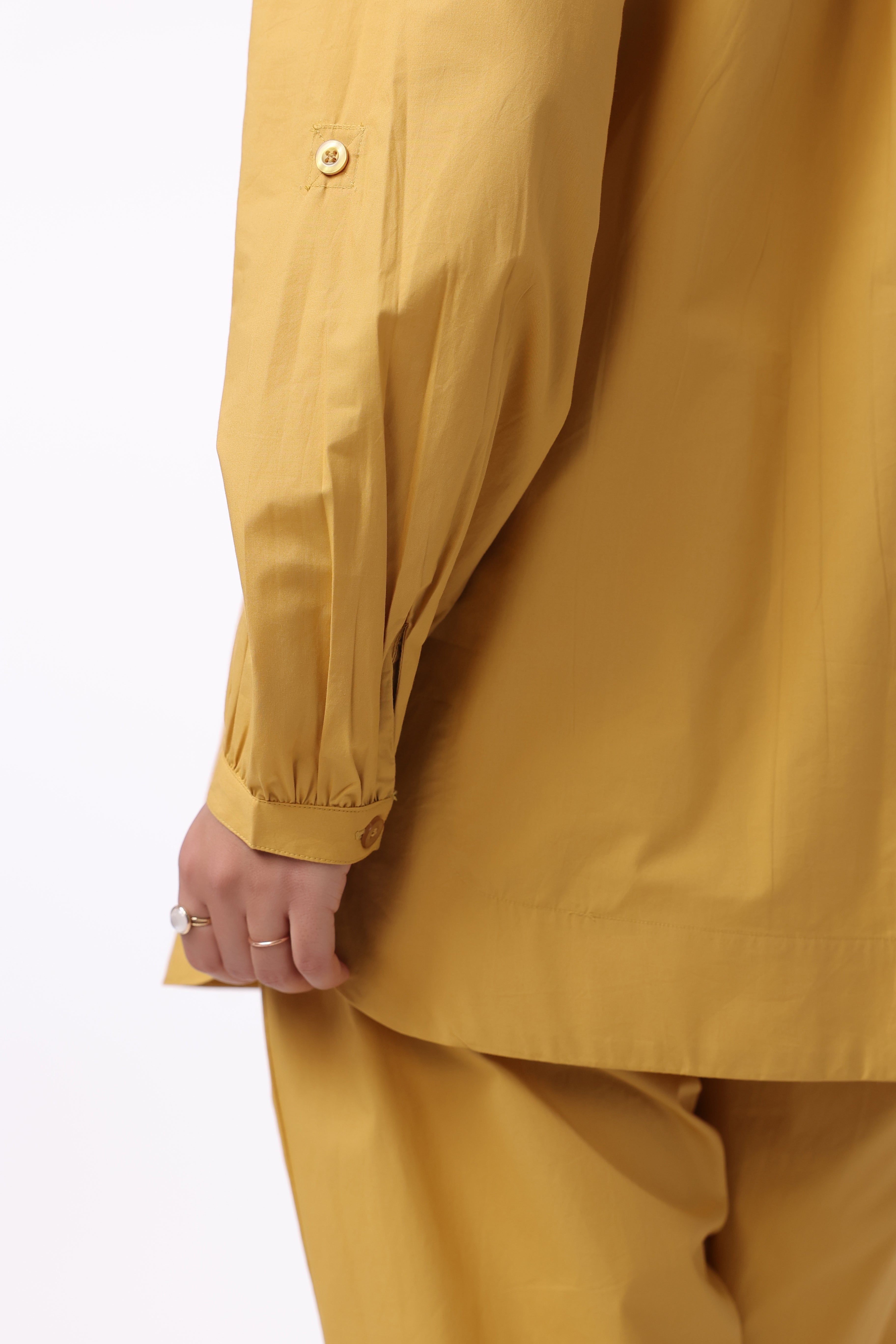 Women’s Yellow Cotton Shirt with Yellow Cotton Pant Co-Ord Set