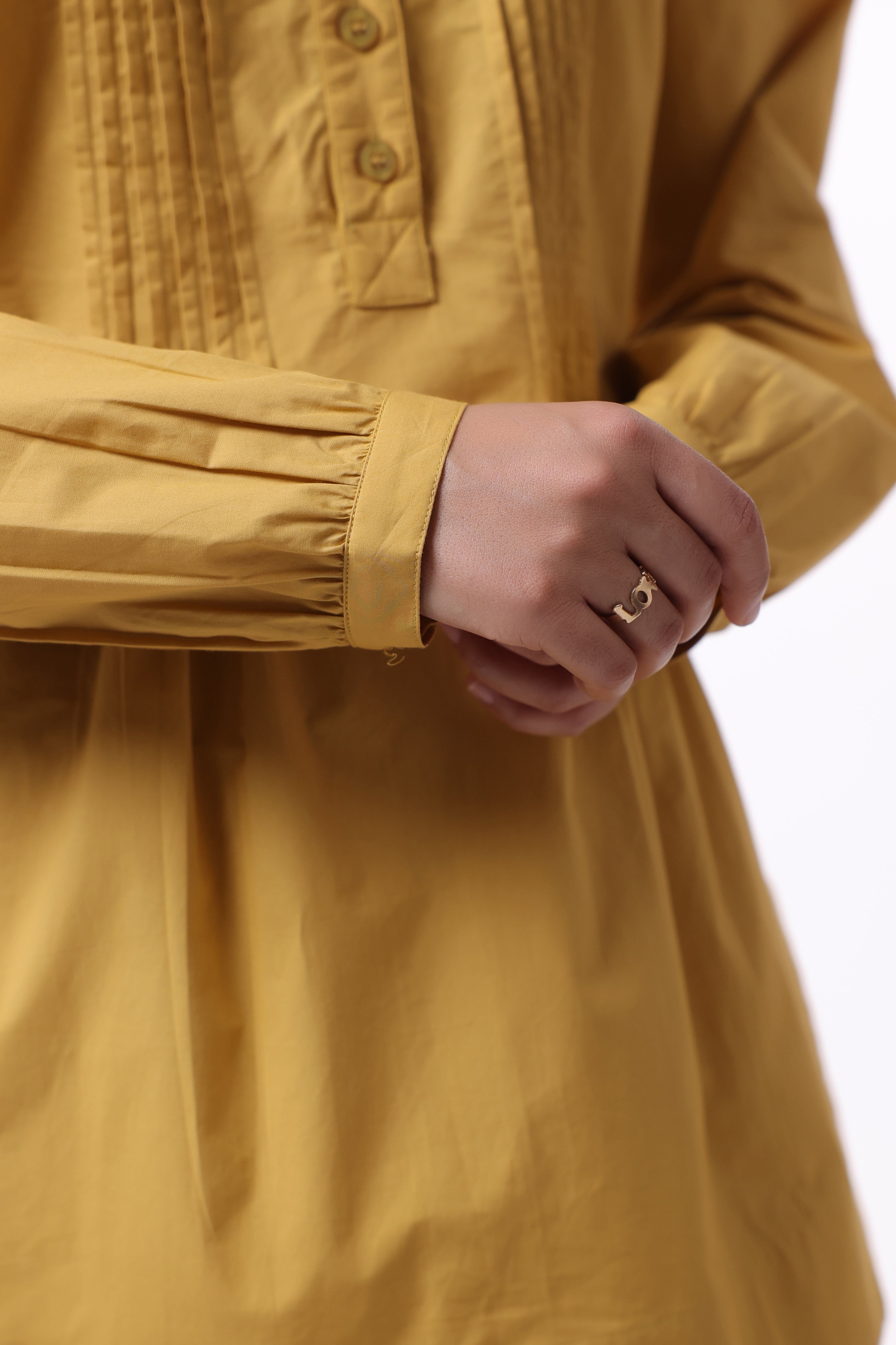 Women’s Yellow Cotton Shirt with Yellow Cotton Pant Co-Ord Set