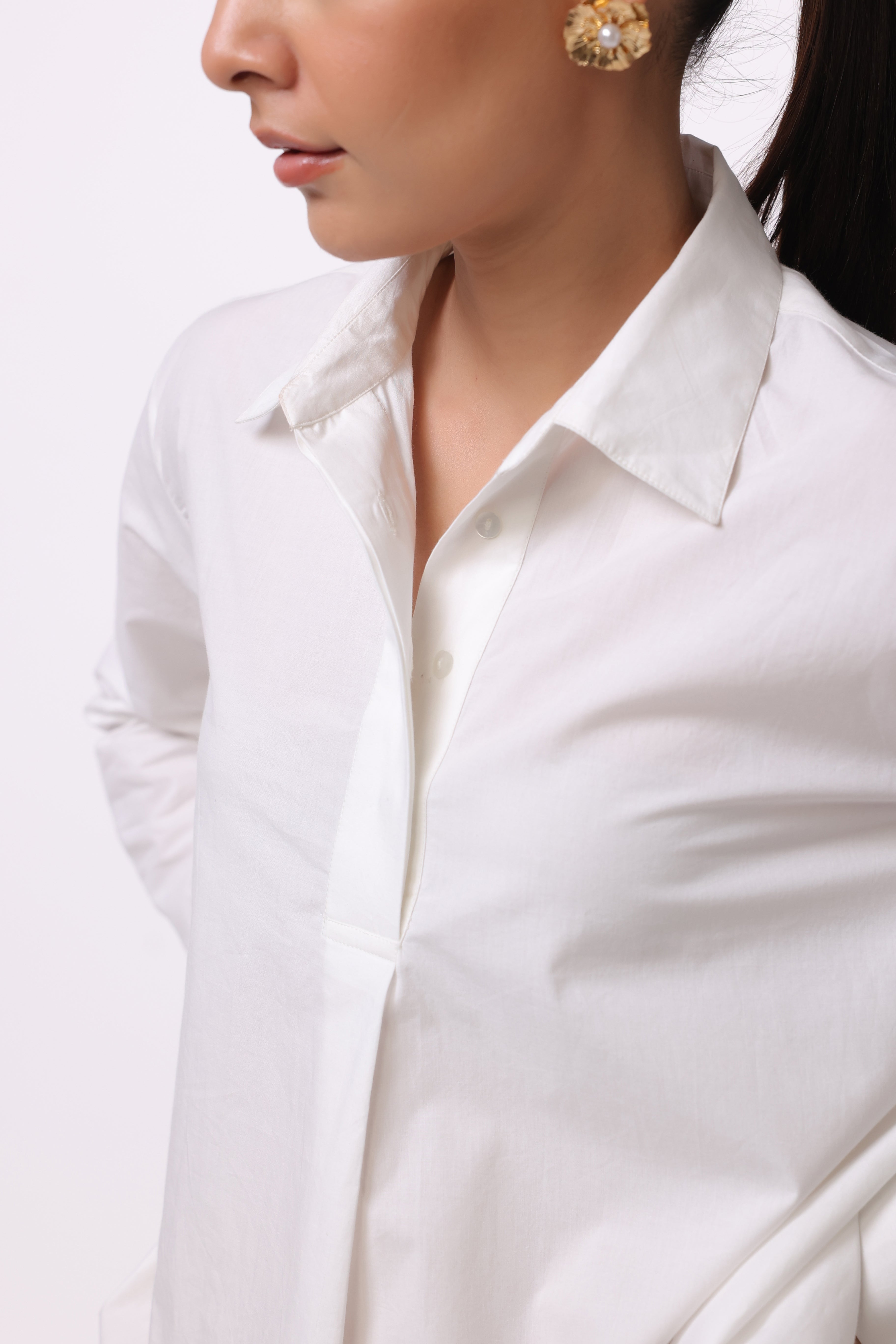 MUUN Women White Solid Cotton Top & Short Co-Ord Set