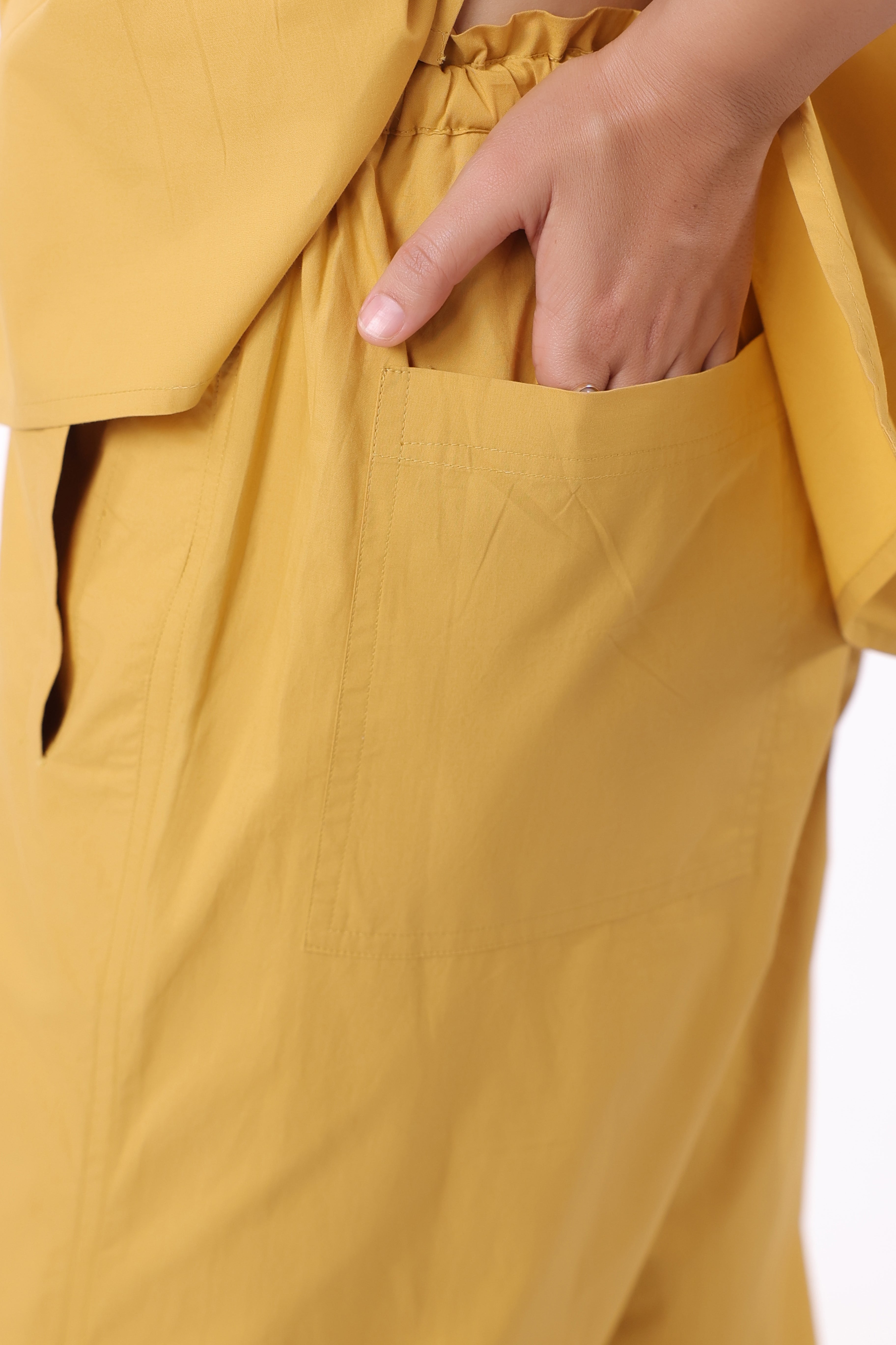 Women’s Yellow Cotton Top with Yellow Cotton Pant Co-Ord Set